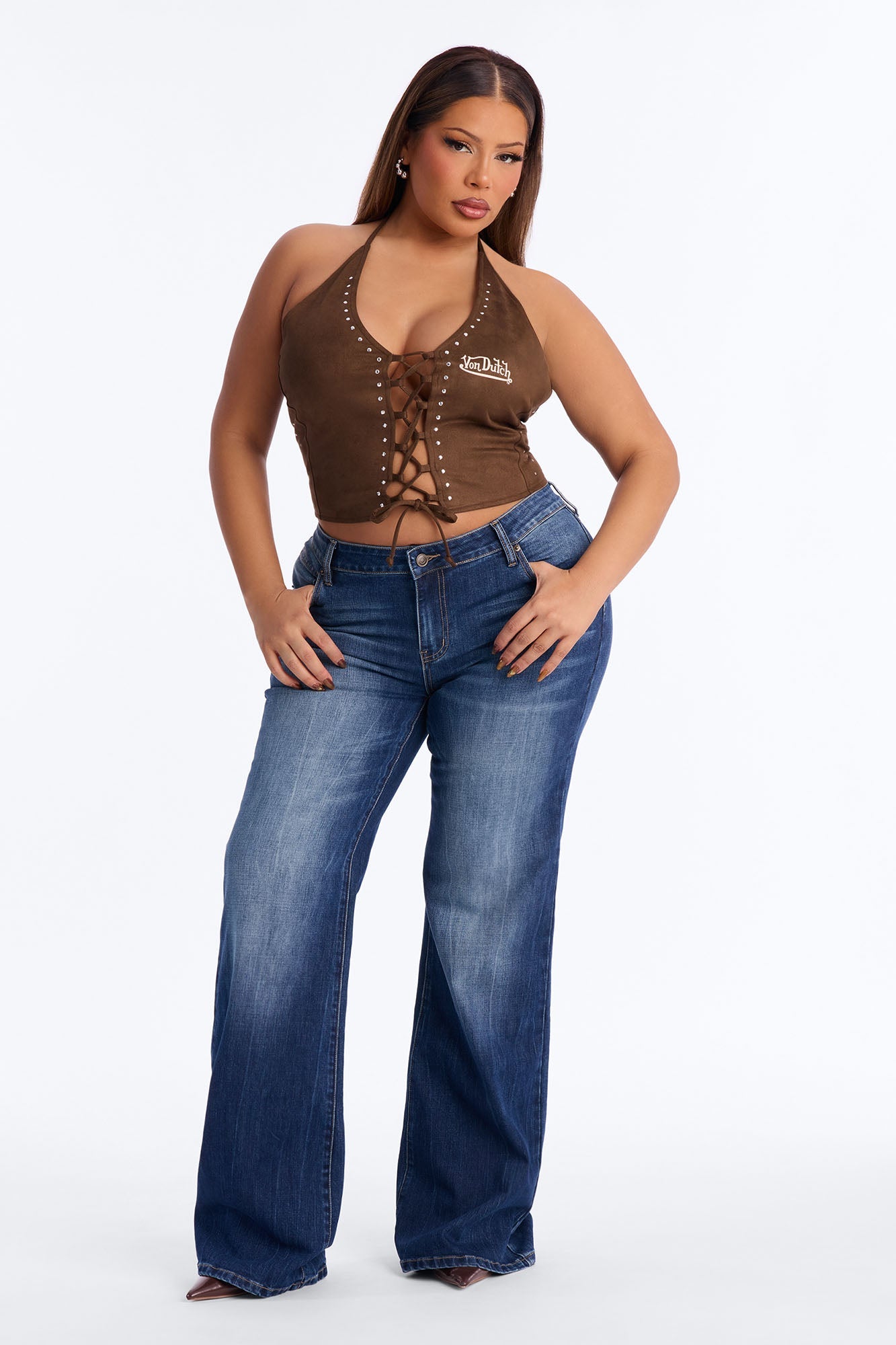Camden Compression Low Rise Flare Jeans - Dark Wash