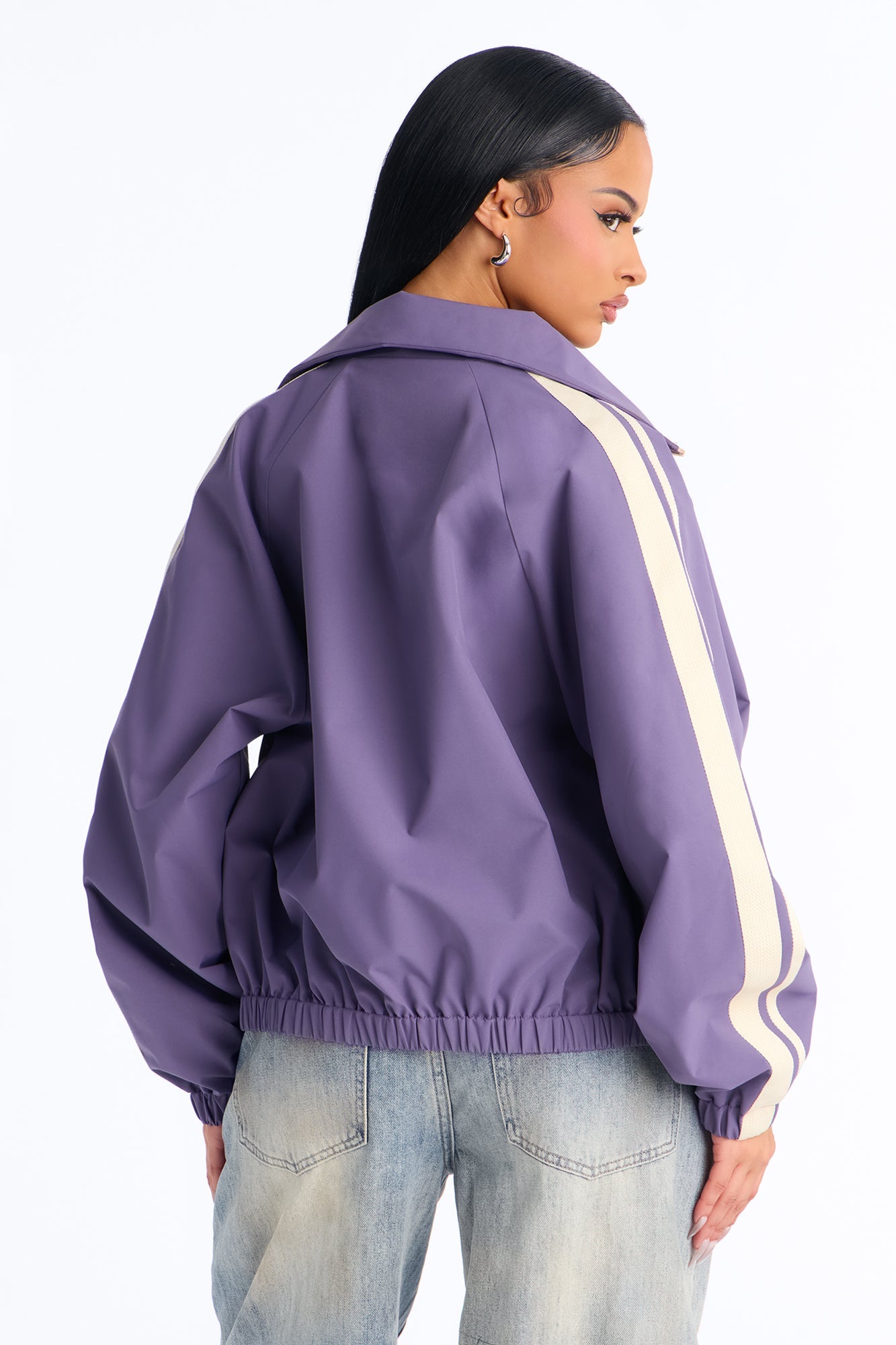 Trackstar Contrast Windbreaker Jacket - Lavender/combo