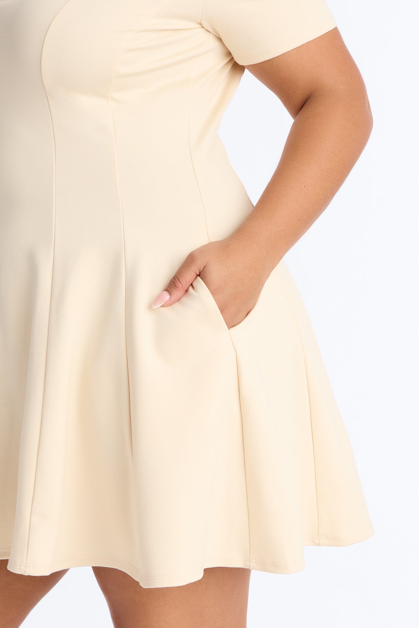 Racket Up Collared Mini Dress - Cream