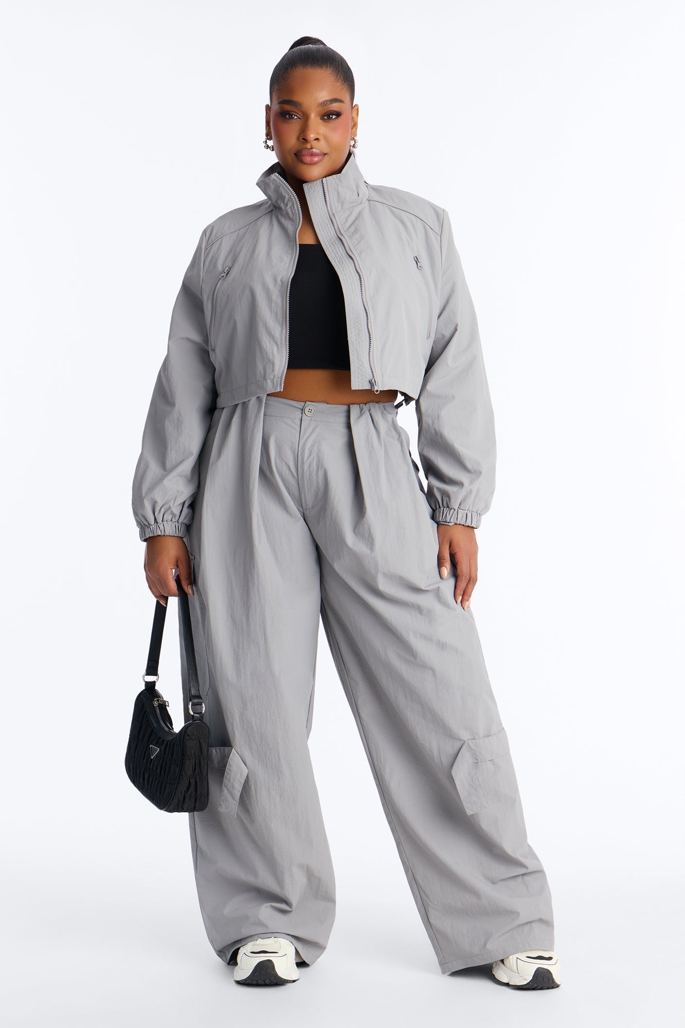 High Standards Windbreaker Zip Up Jacket - Grey