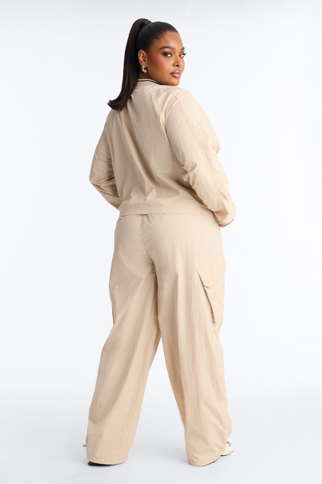 5 And Fine Windbreaker Jogger Pant Set - Khaki