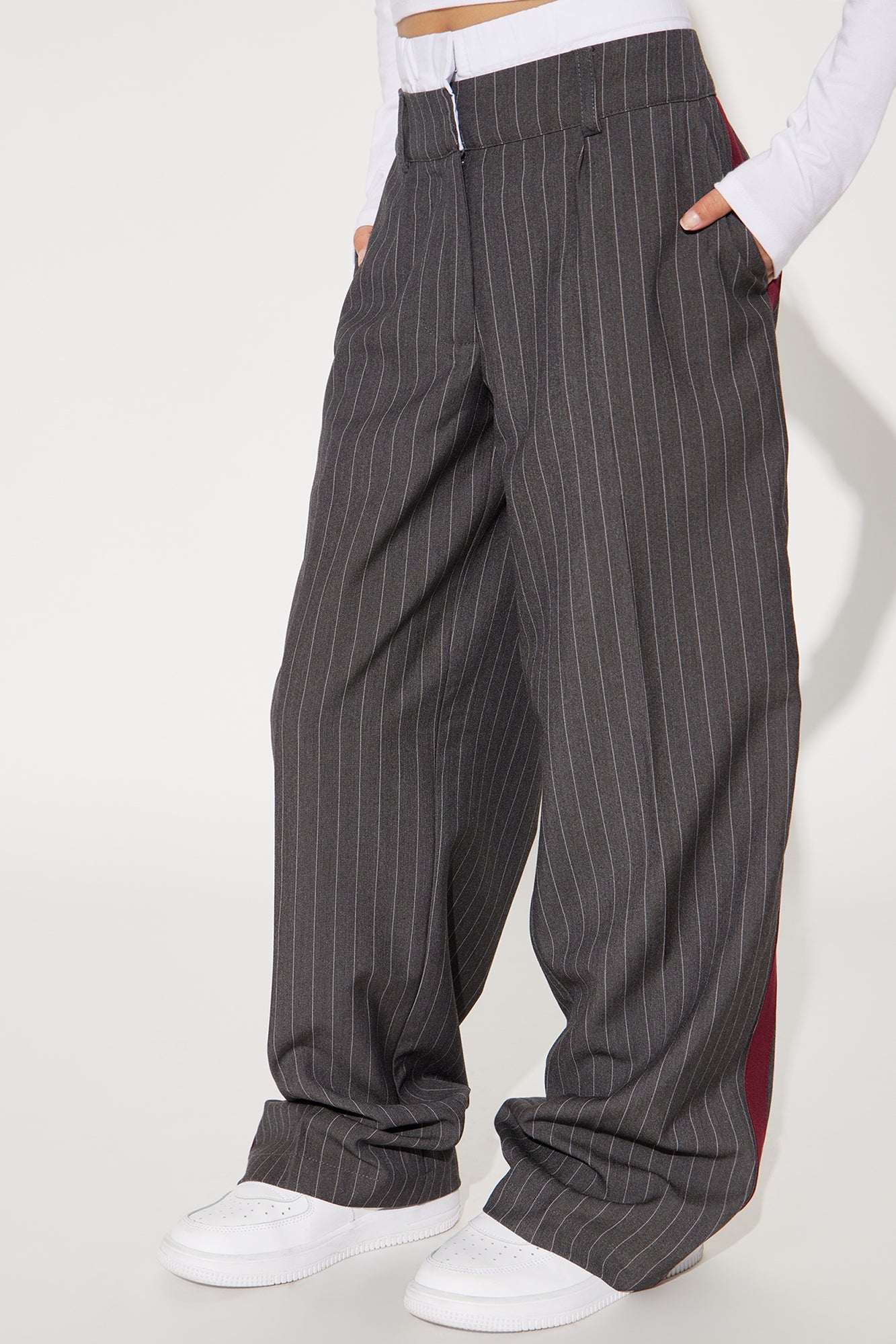 Mini Dedicated To You Double Waistband Trouser - Charcoal/combo