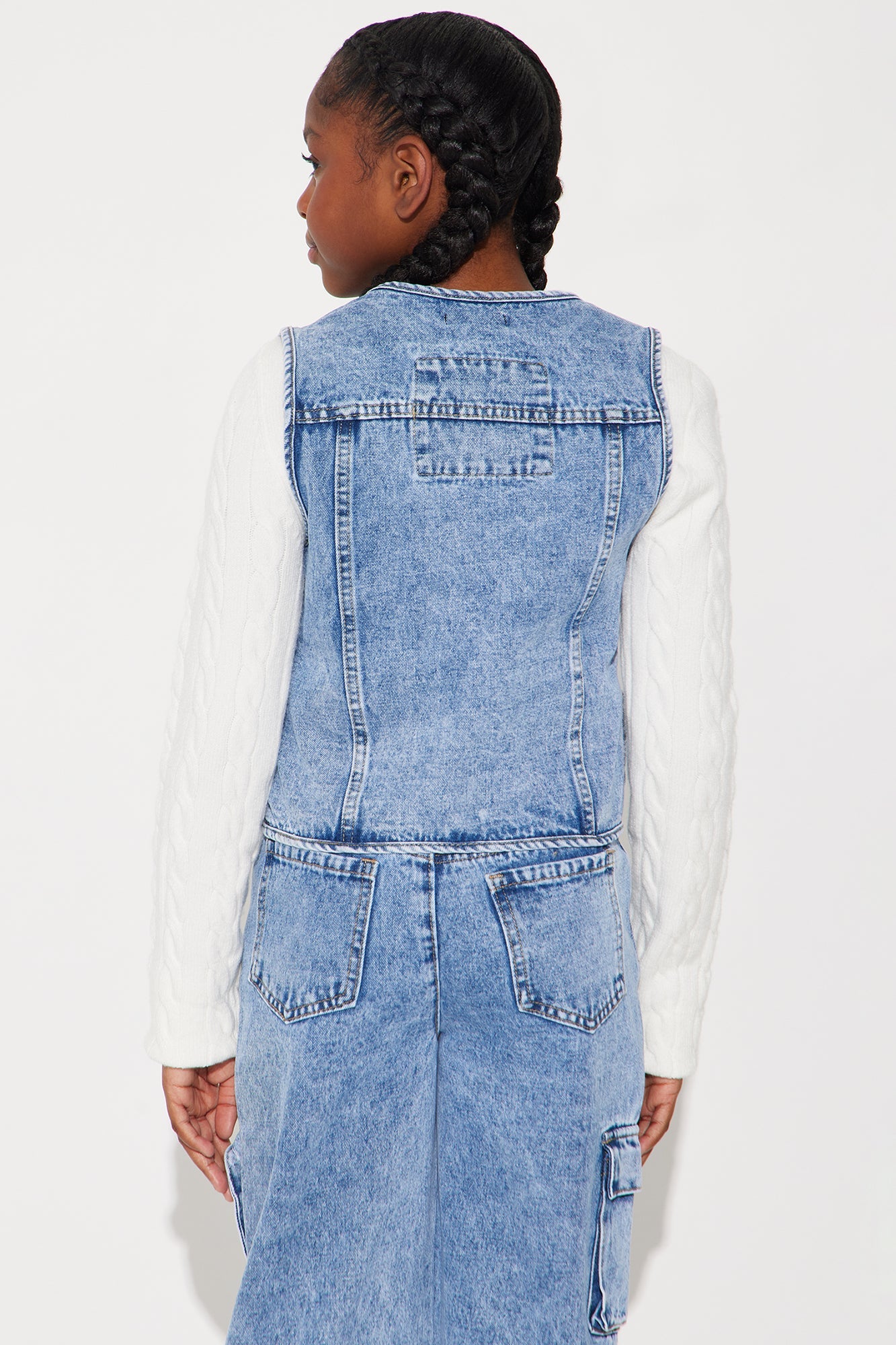 Mini Quiana Denim Cargo Vest - Indigo