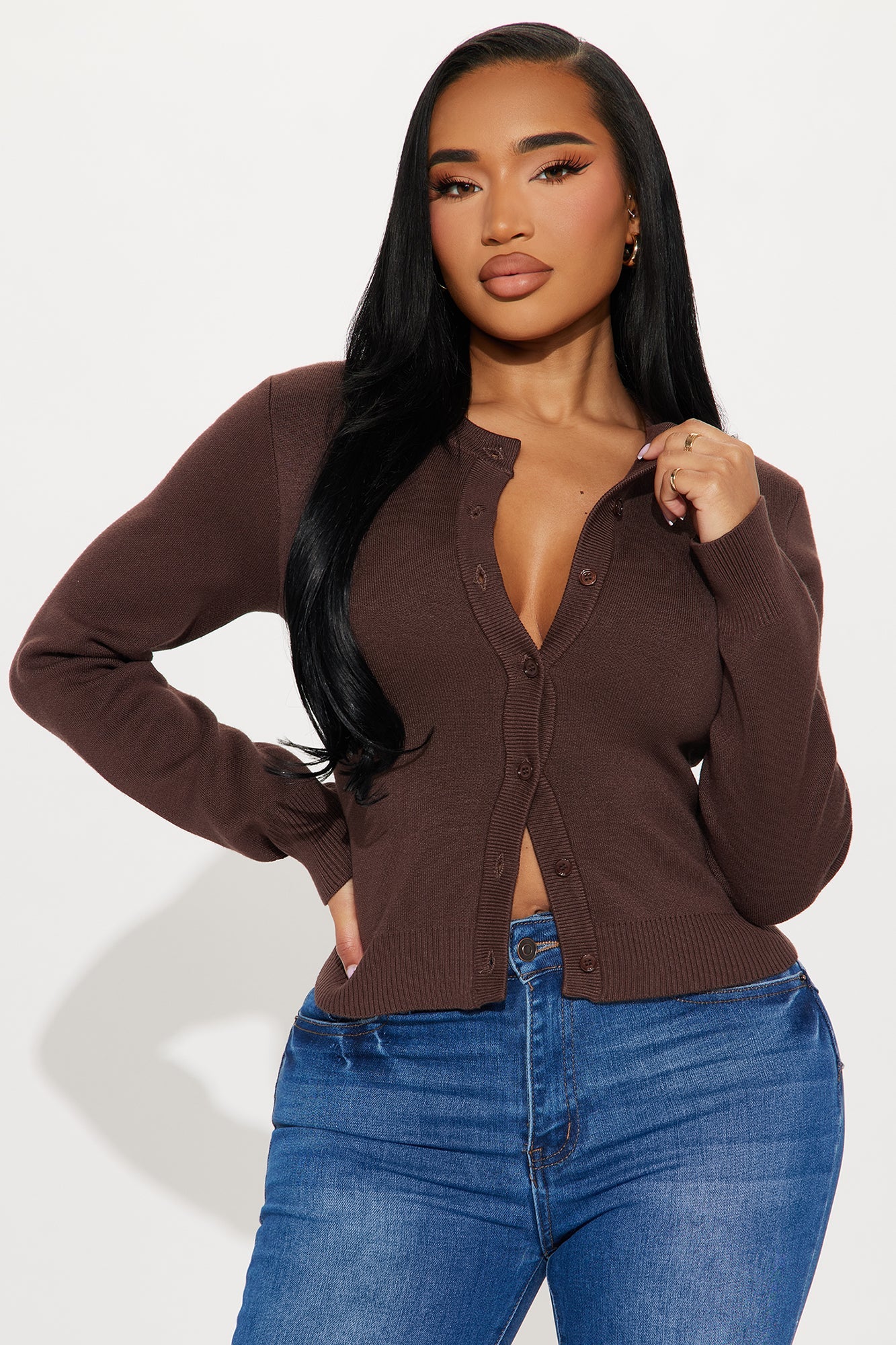 Everly Cardigan Sweater - Chocolate