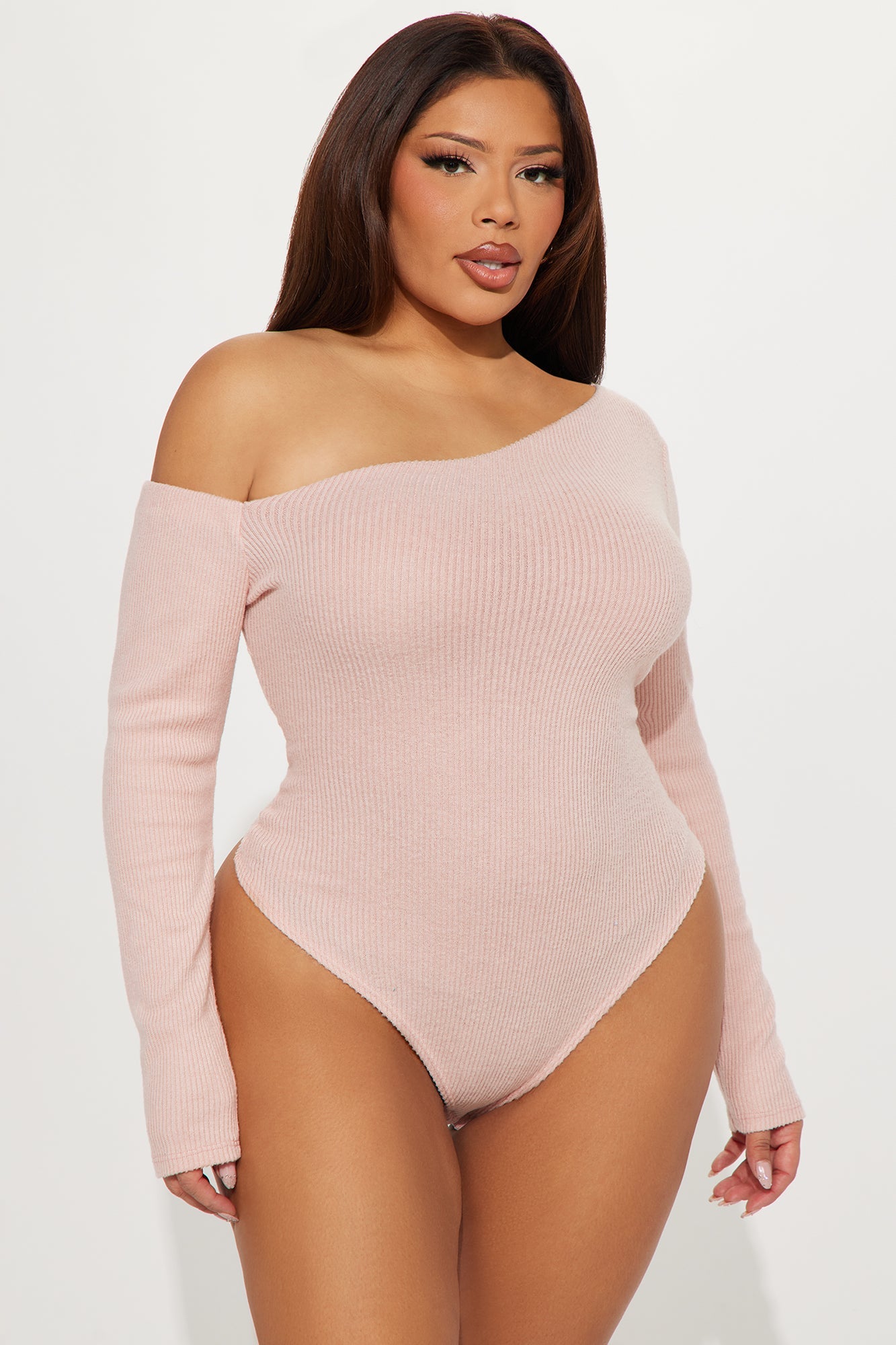 Naomi Ribbed Bodysuit - Pink