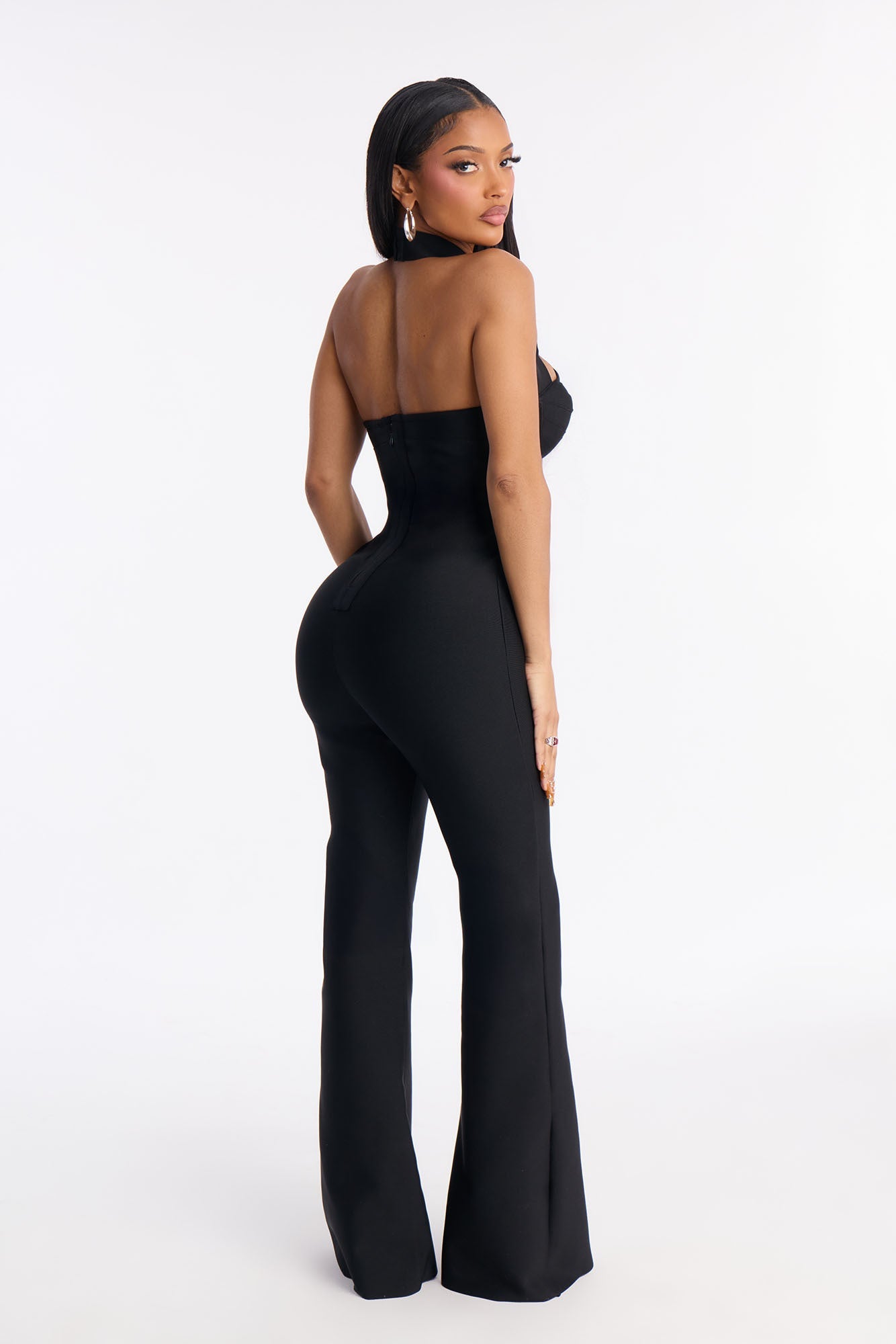 Ciara High Neck Bandage Jumpsuit - Black