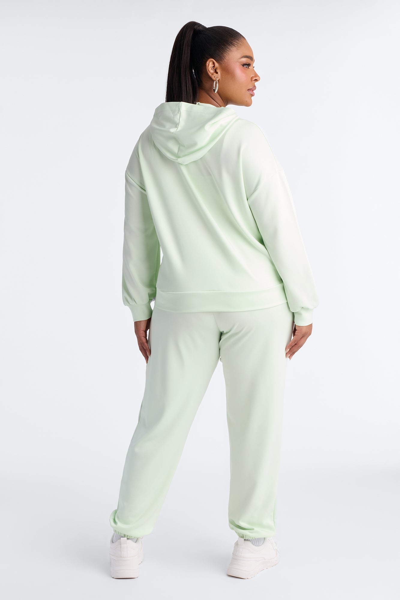 Sophia Scuba Zip Up Jogger Set - Green