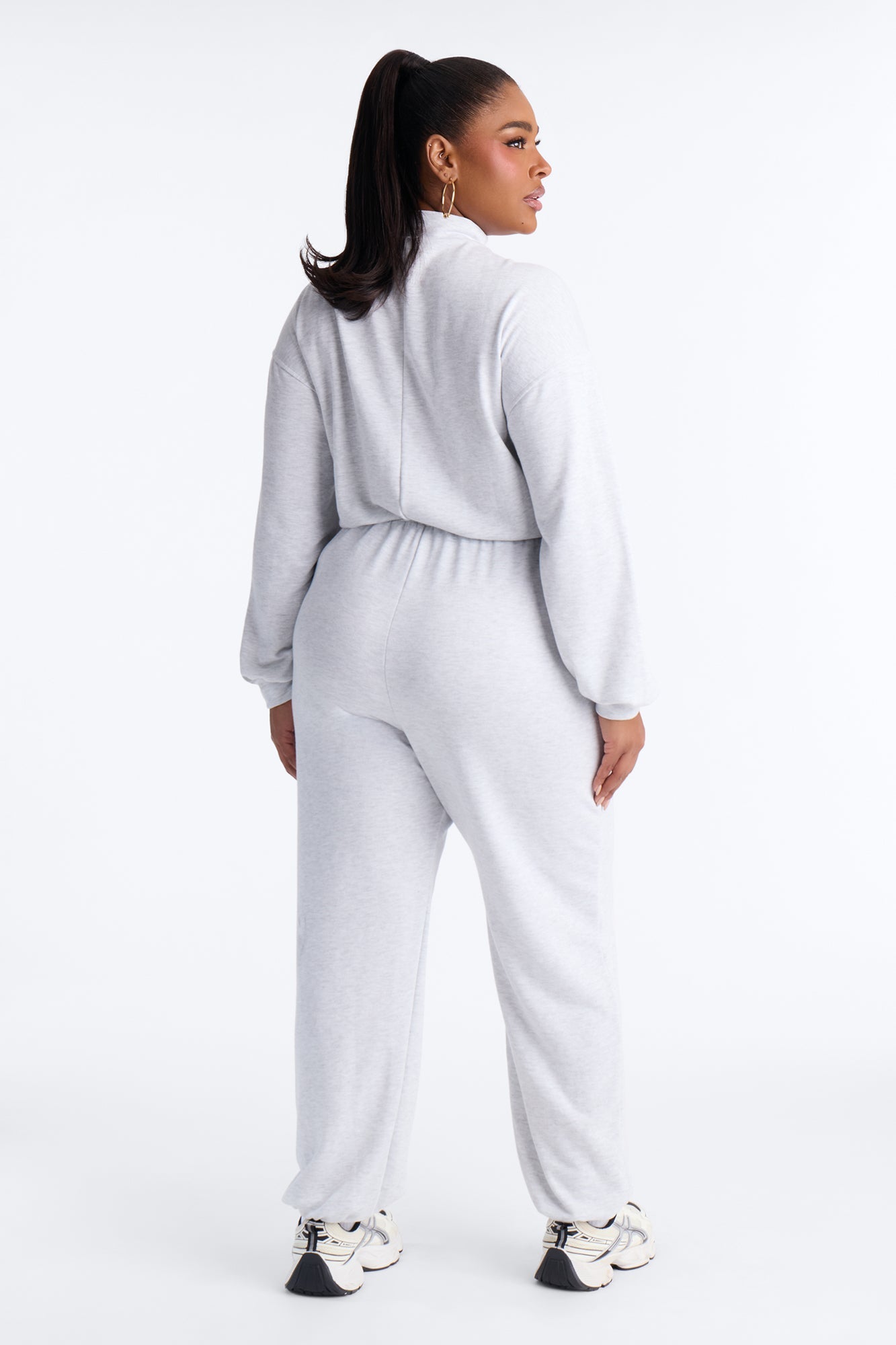 Fawn French Terry Jogger Jumpsuit - Heather Grey