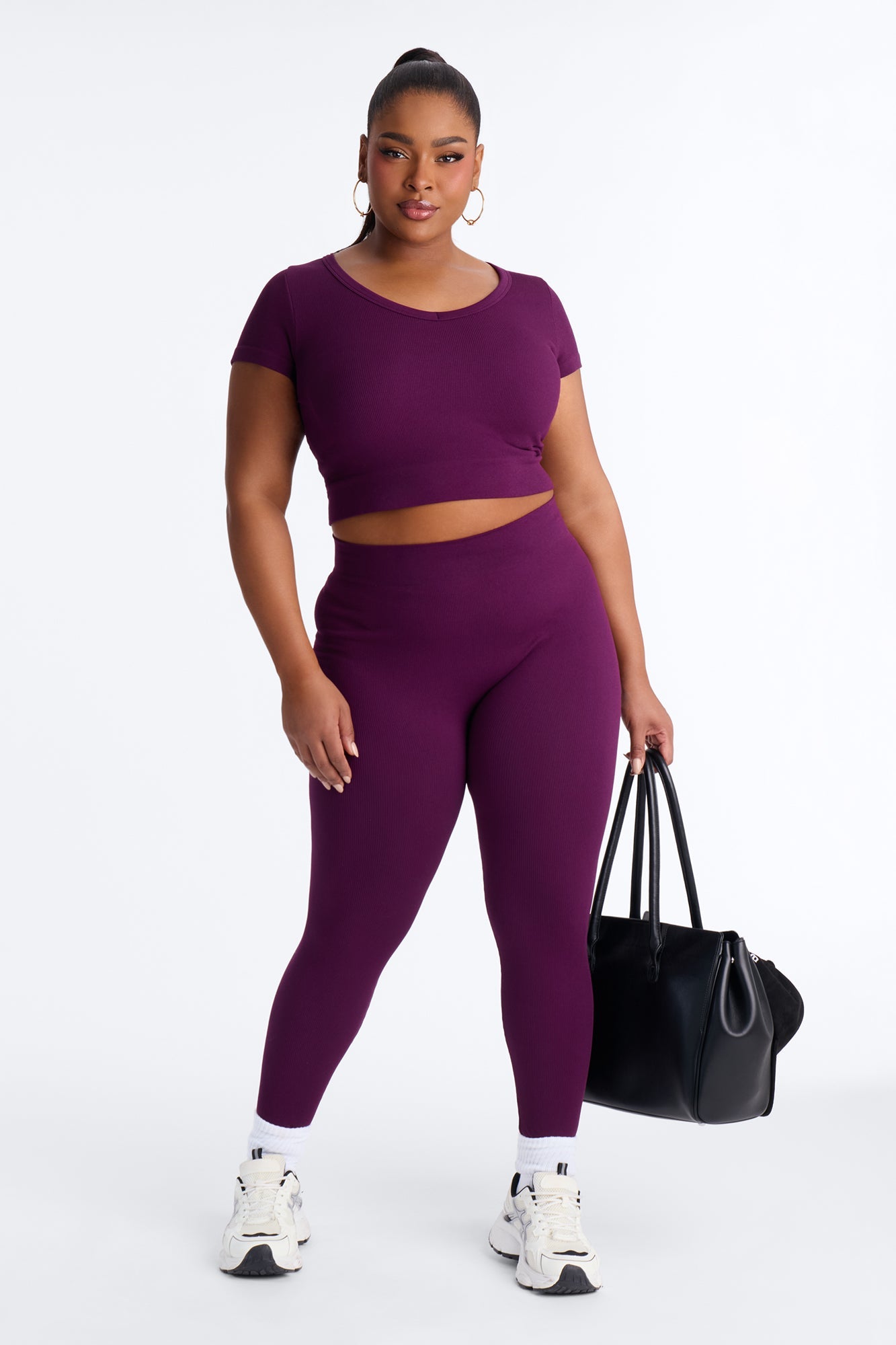 Alisa Seamless Legging Set - Eggplant