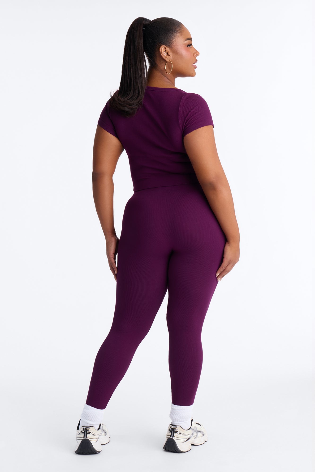 Alisa Seamless Legging Set - Eggplant