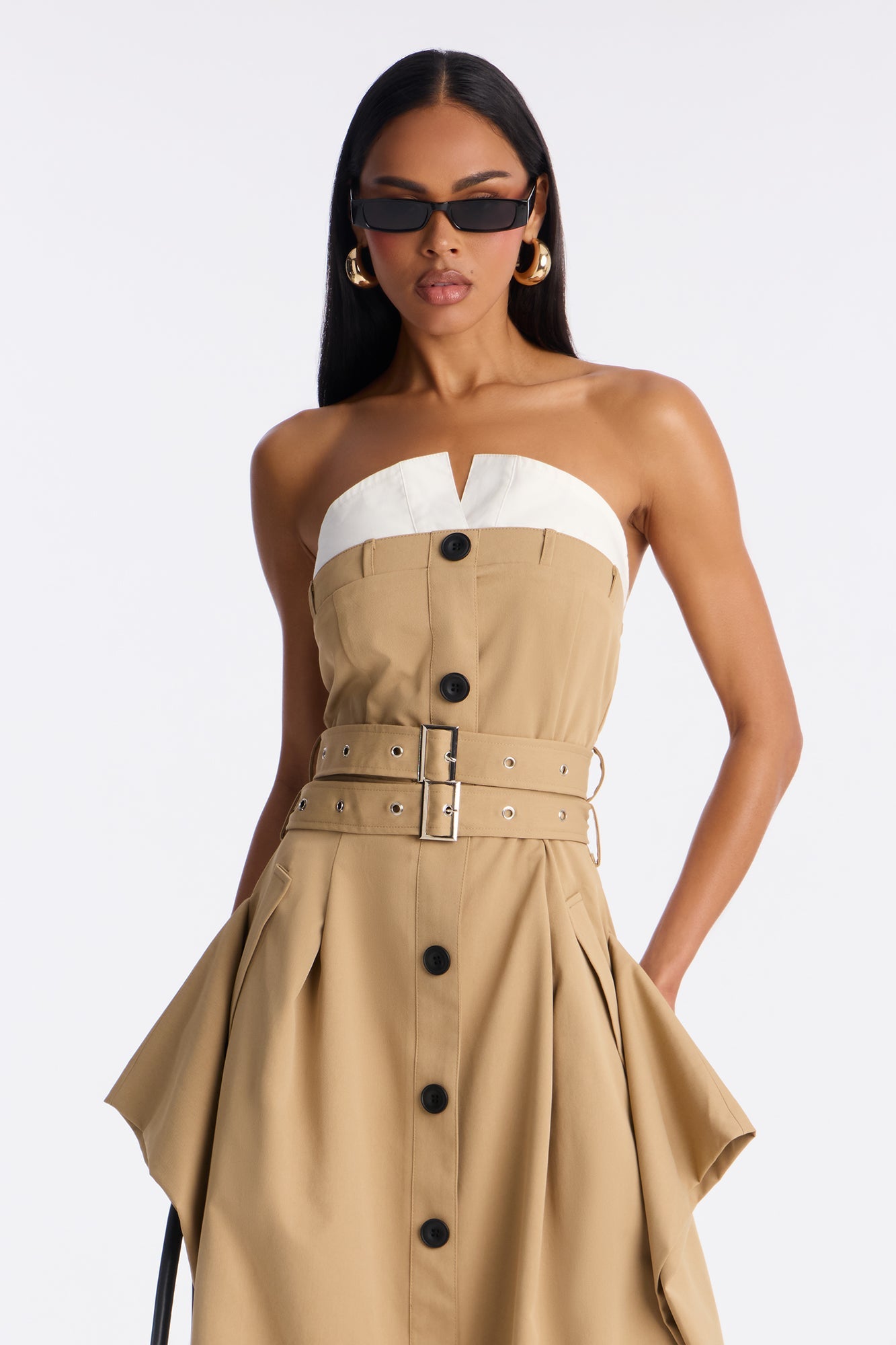 Tailored Grace Maxi Dress - Khaki