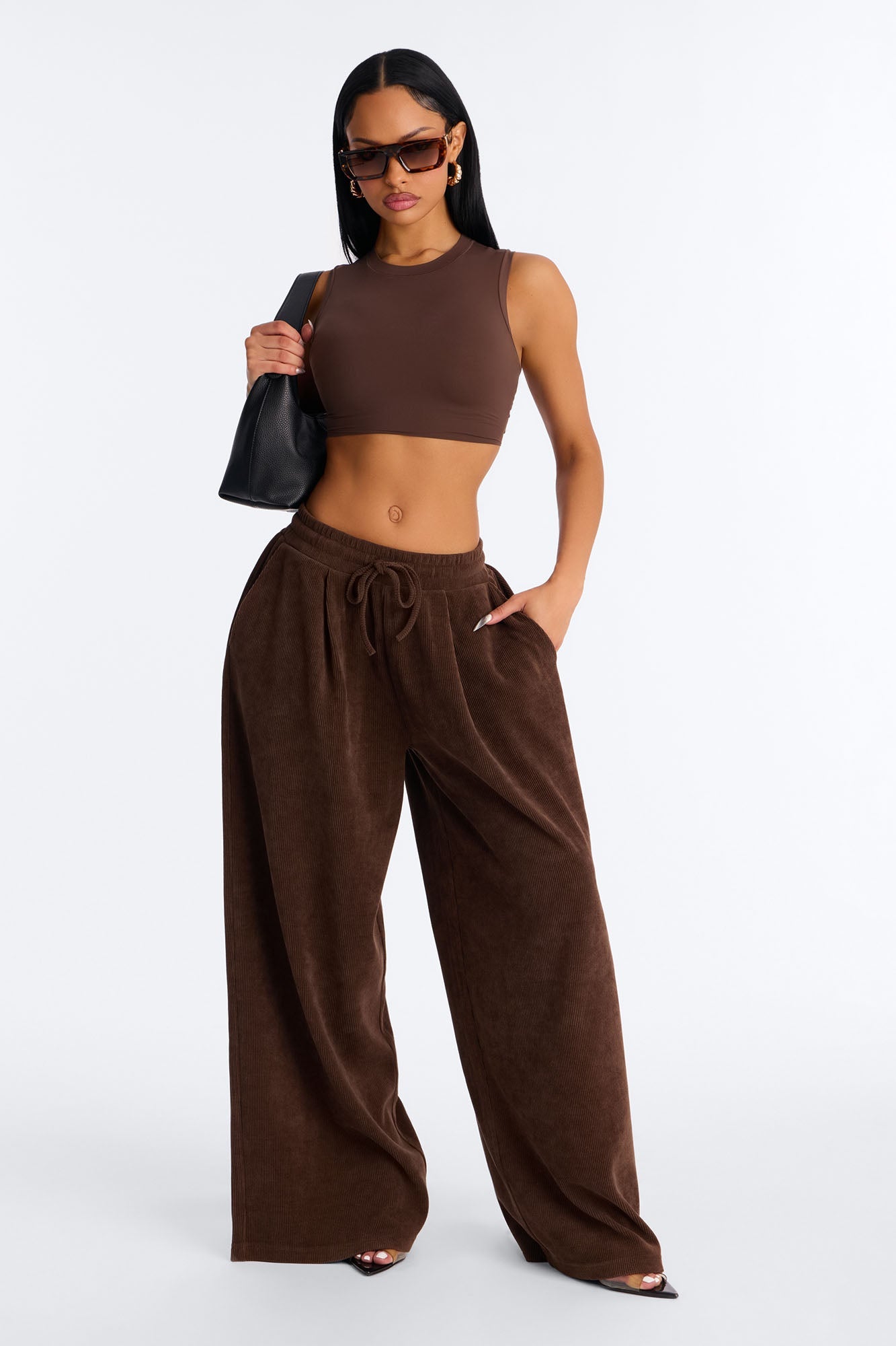 Olivia Extreme Wide Leg Pants - Chocolate