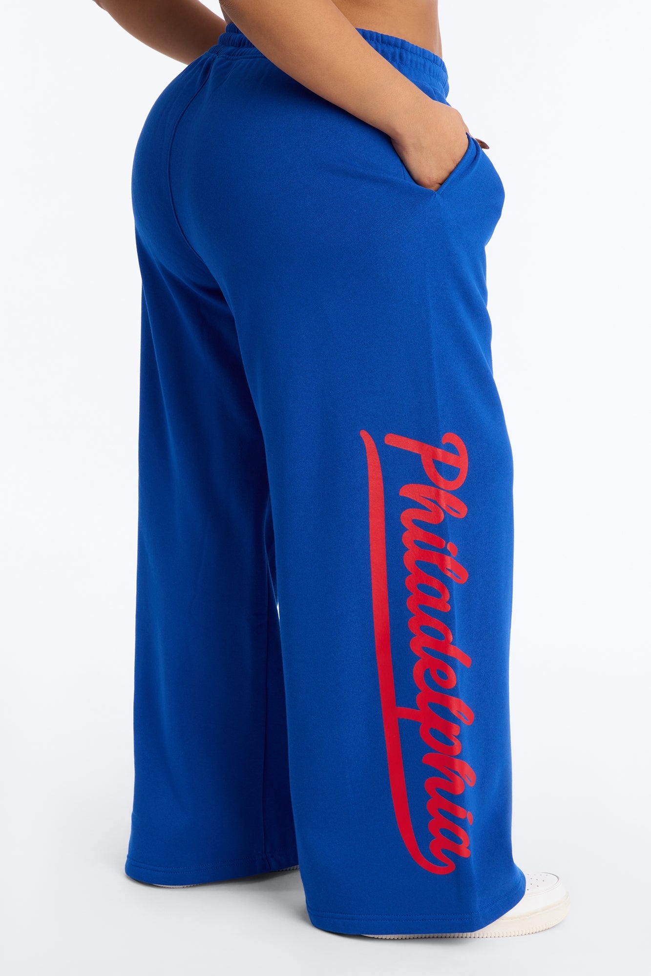 NBA Philadelphia 76ers Fleece Wide Leg Pants - Royal