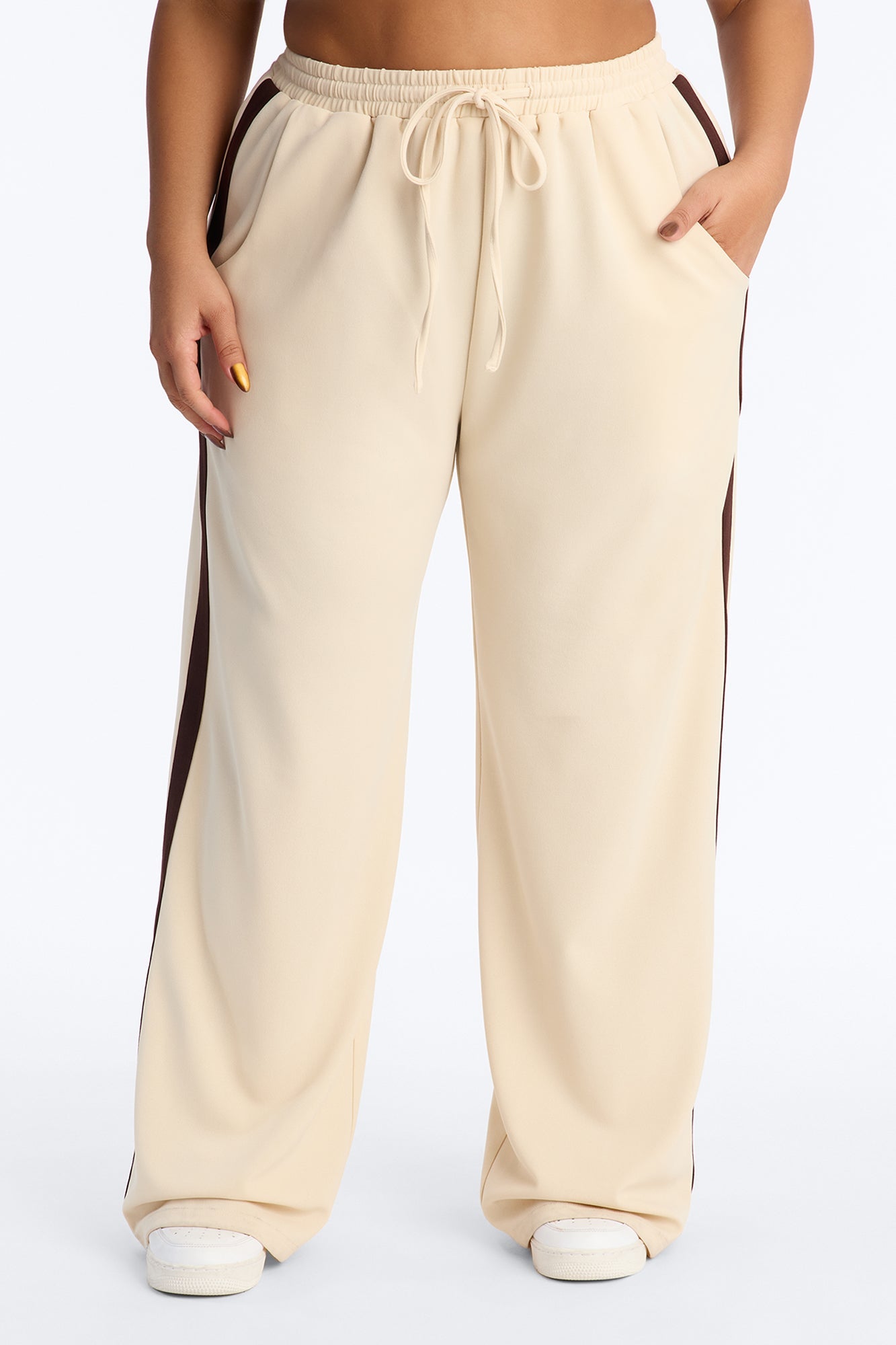 Point Of View Track Trouser Pant - Cream/combo