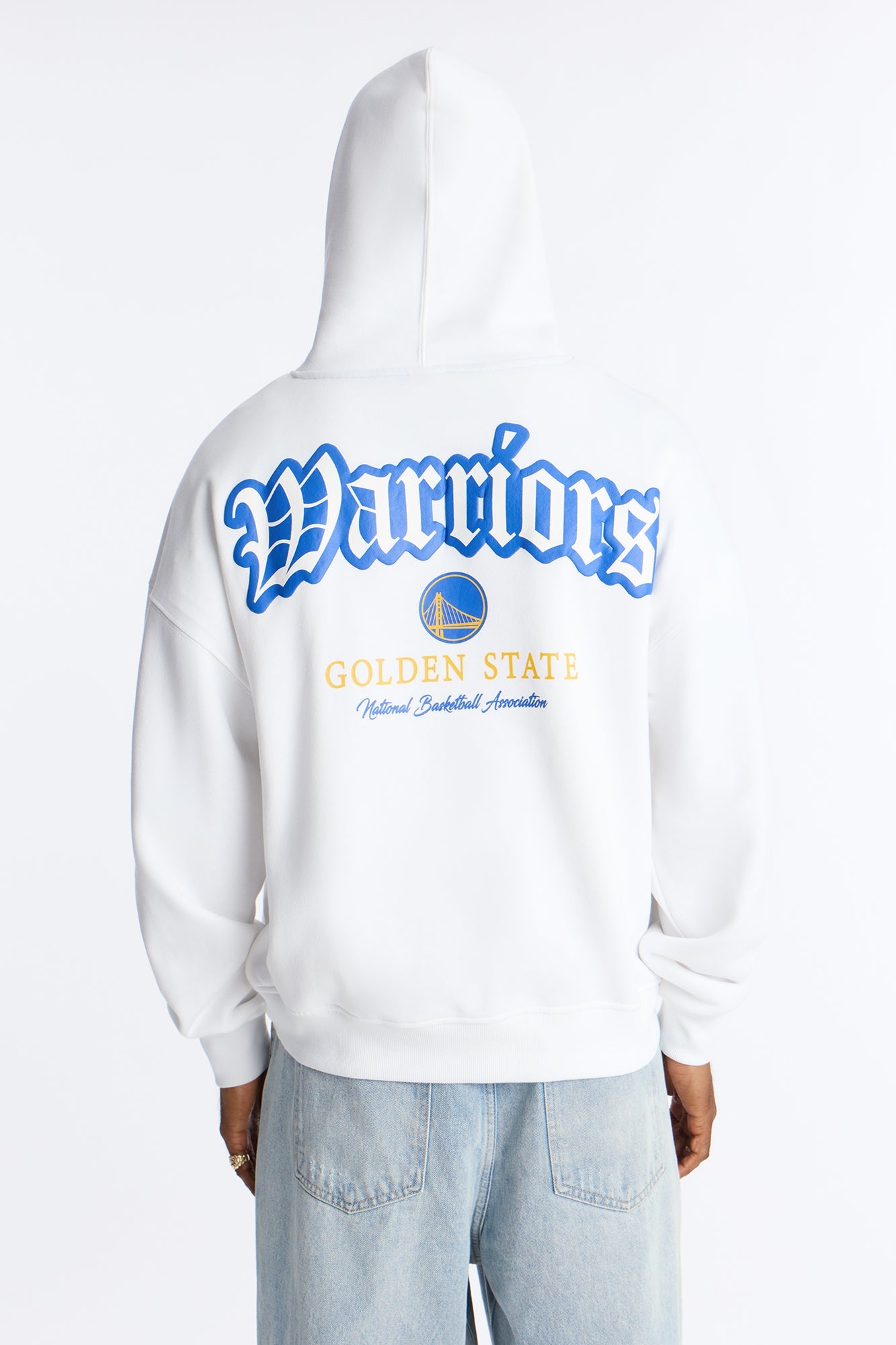 Warriors Old English Embroidery Hoodie - White