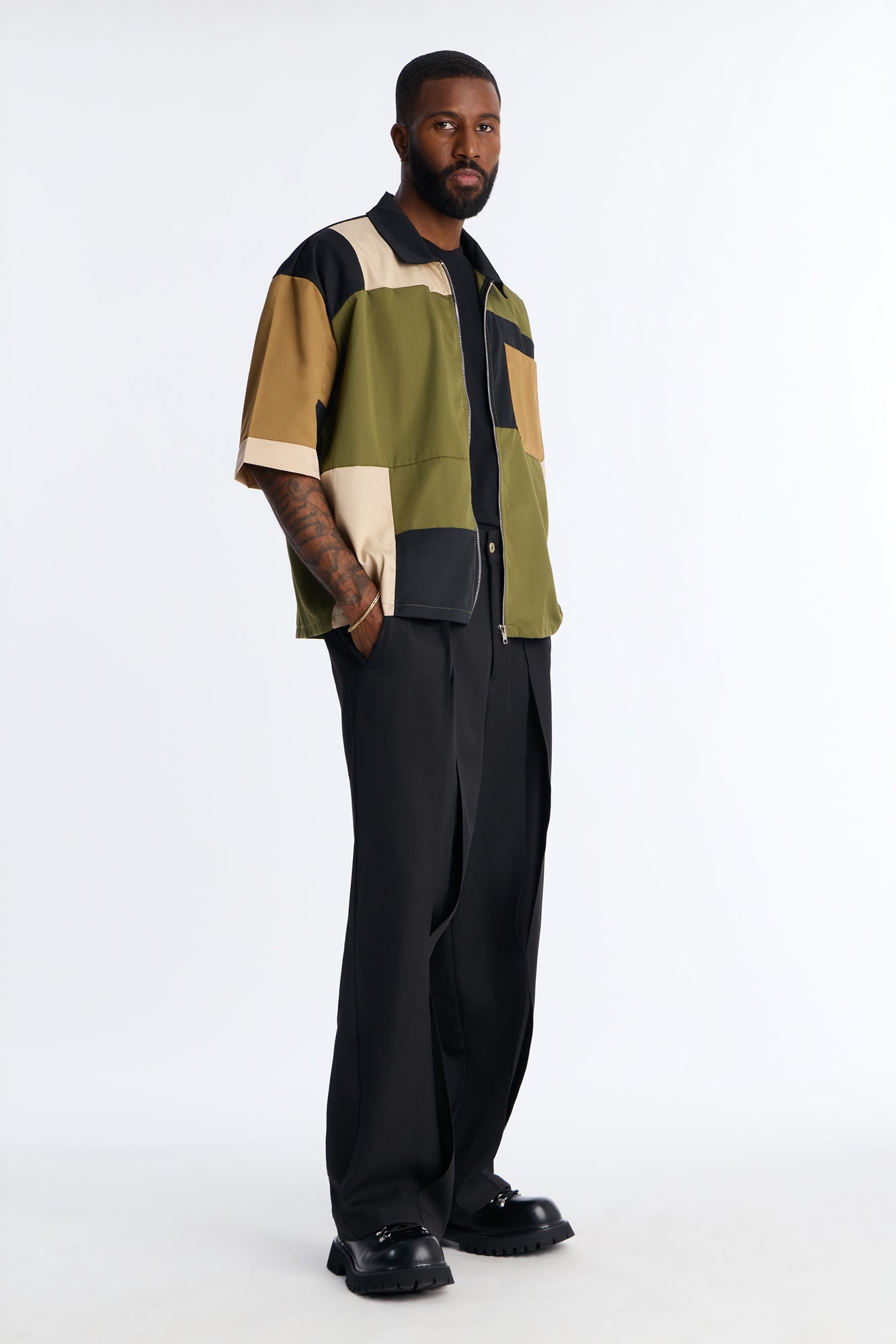 Baggy Pearson Wave Trouser - Black
