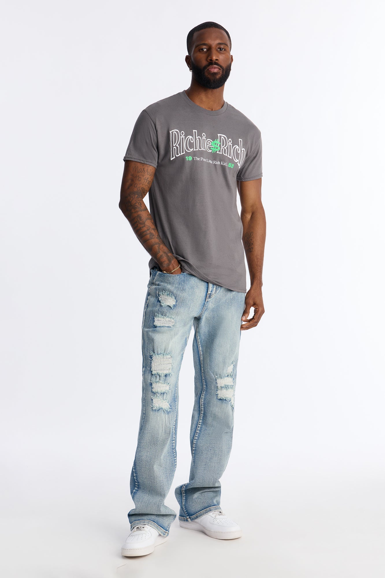 Richie Rich Dolla Dolla Short Sleeve Tee - Charcoal