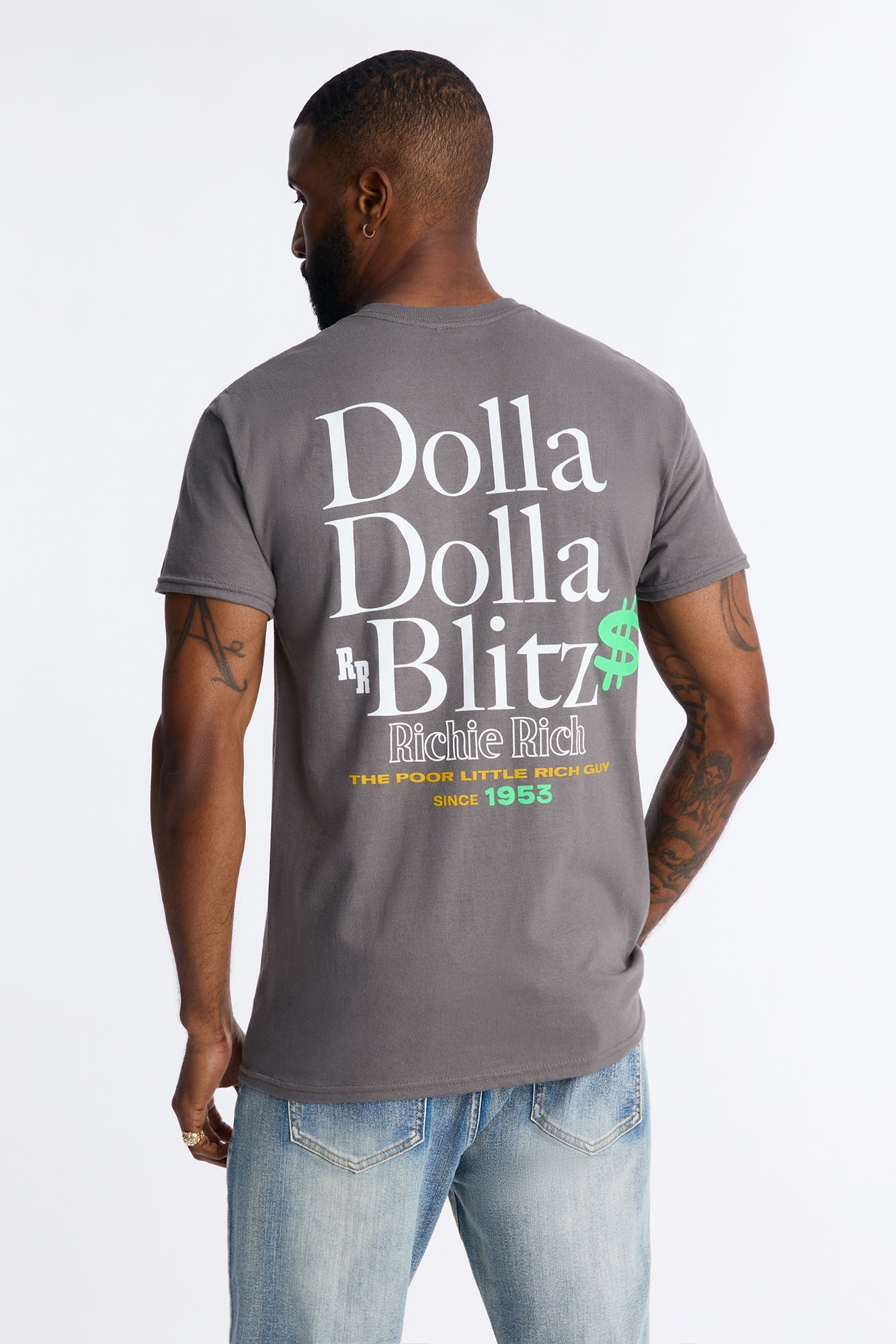 Richie Rich Dolla Dolla Short Sleeve Tee - Charcoal