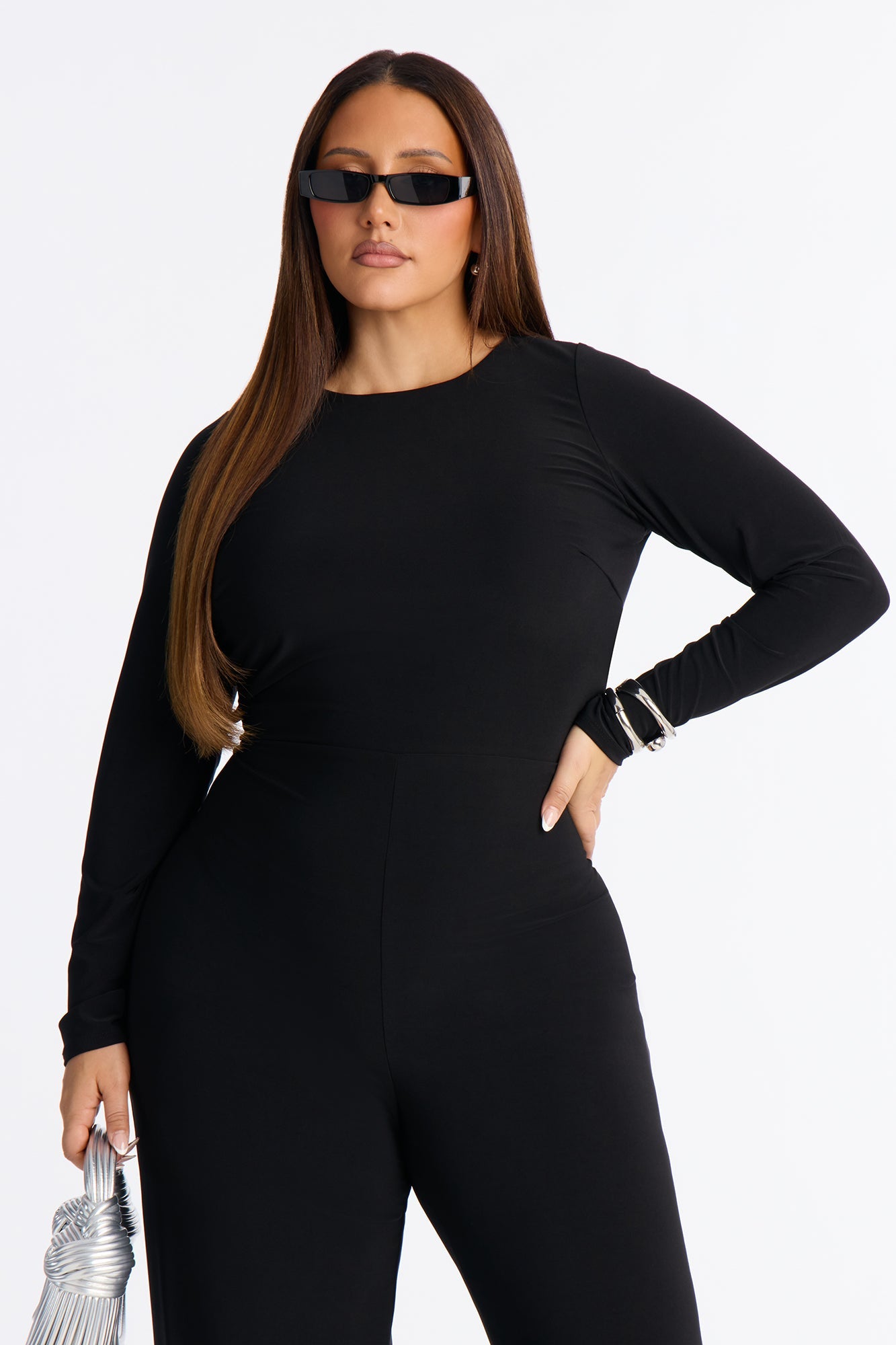 Macy Backless Straight Leg Jumpsuit - Black