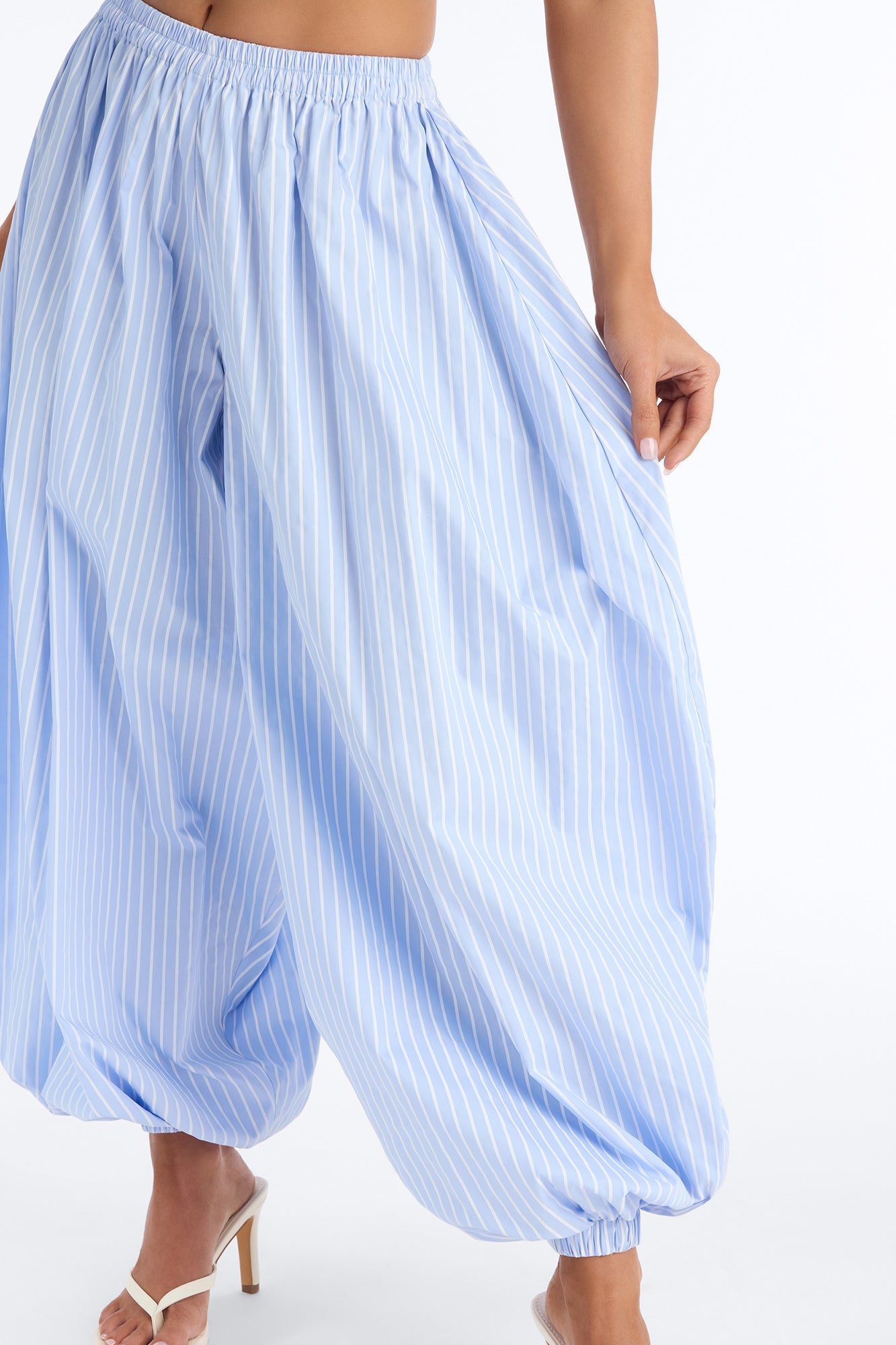 Henney Striped Balloon Pant Set - Blue/combo