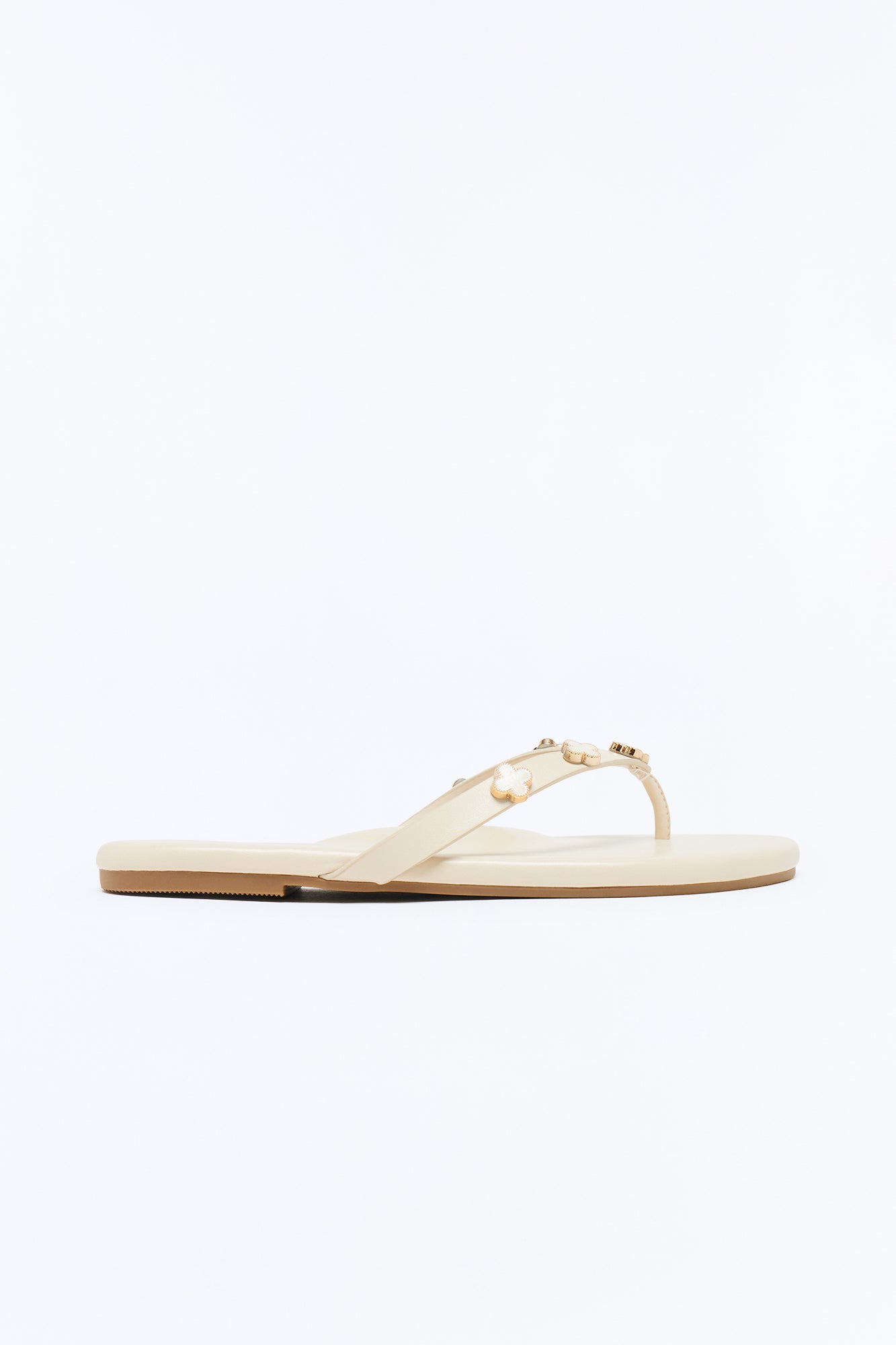 Squishy Charm Flip Flops - Cream