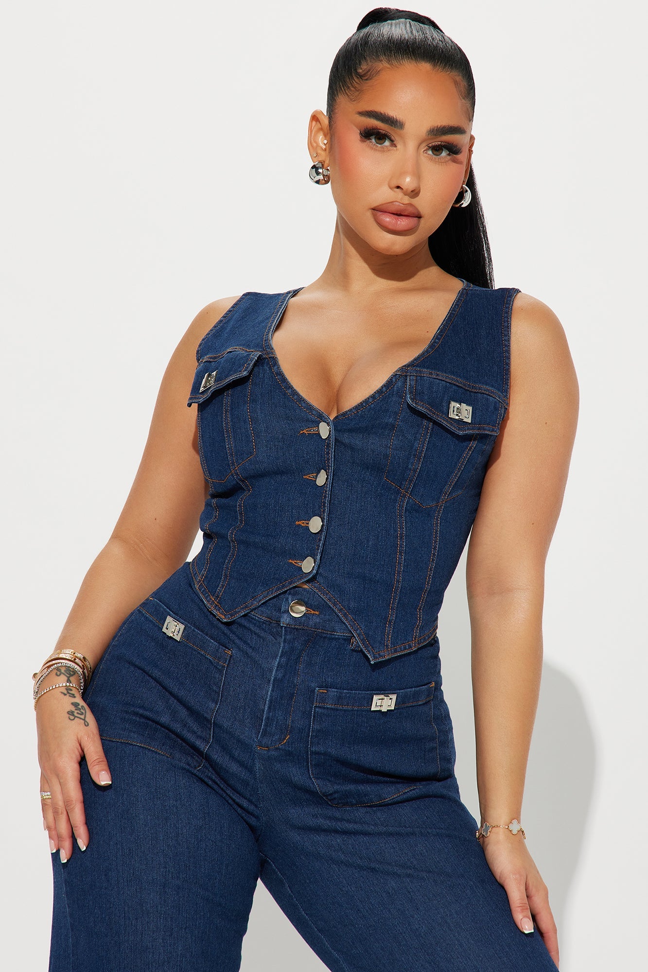 Ride Or Die Denim Pant Set - Medium Wash