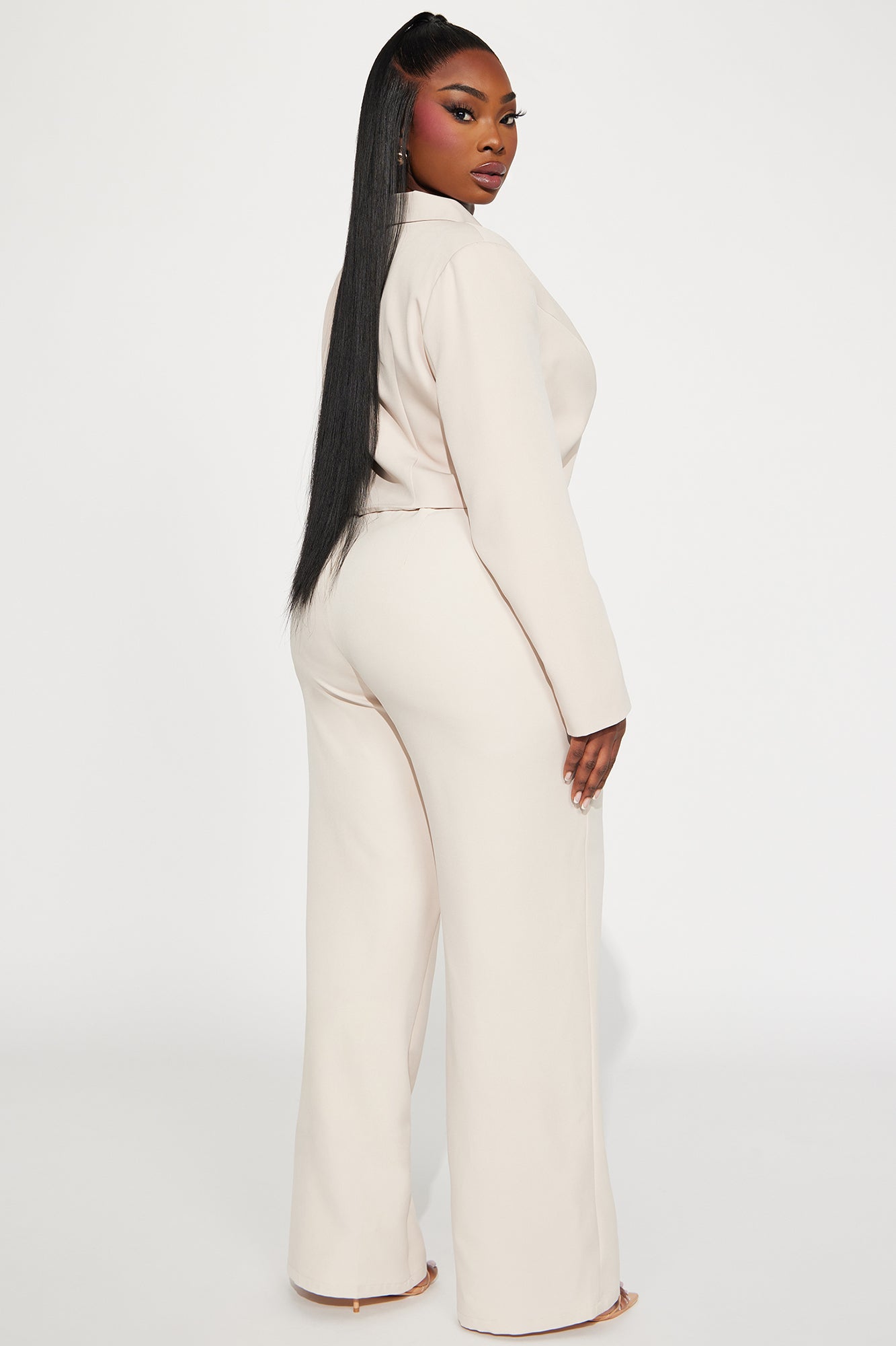 Quick Break 2 Piece Jumpsuit Set - Beige