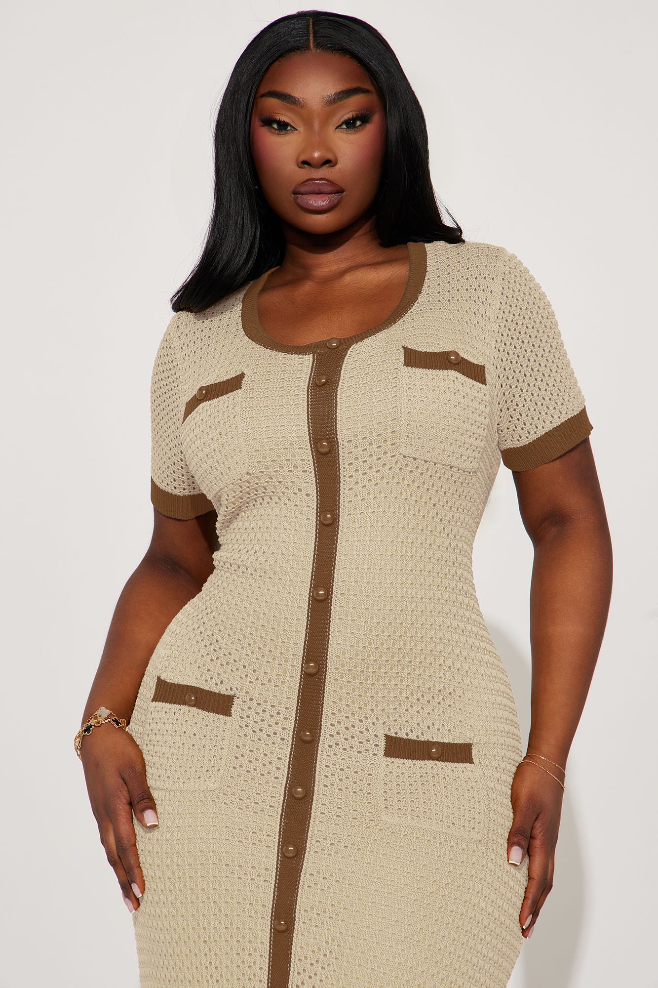 Elena Crochet Maxi Dress - Cream