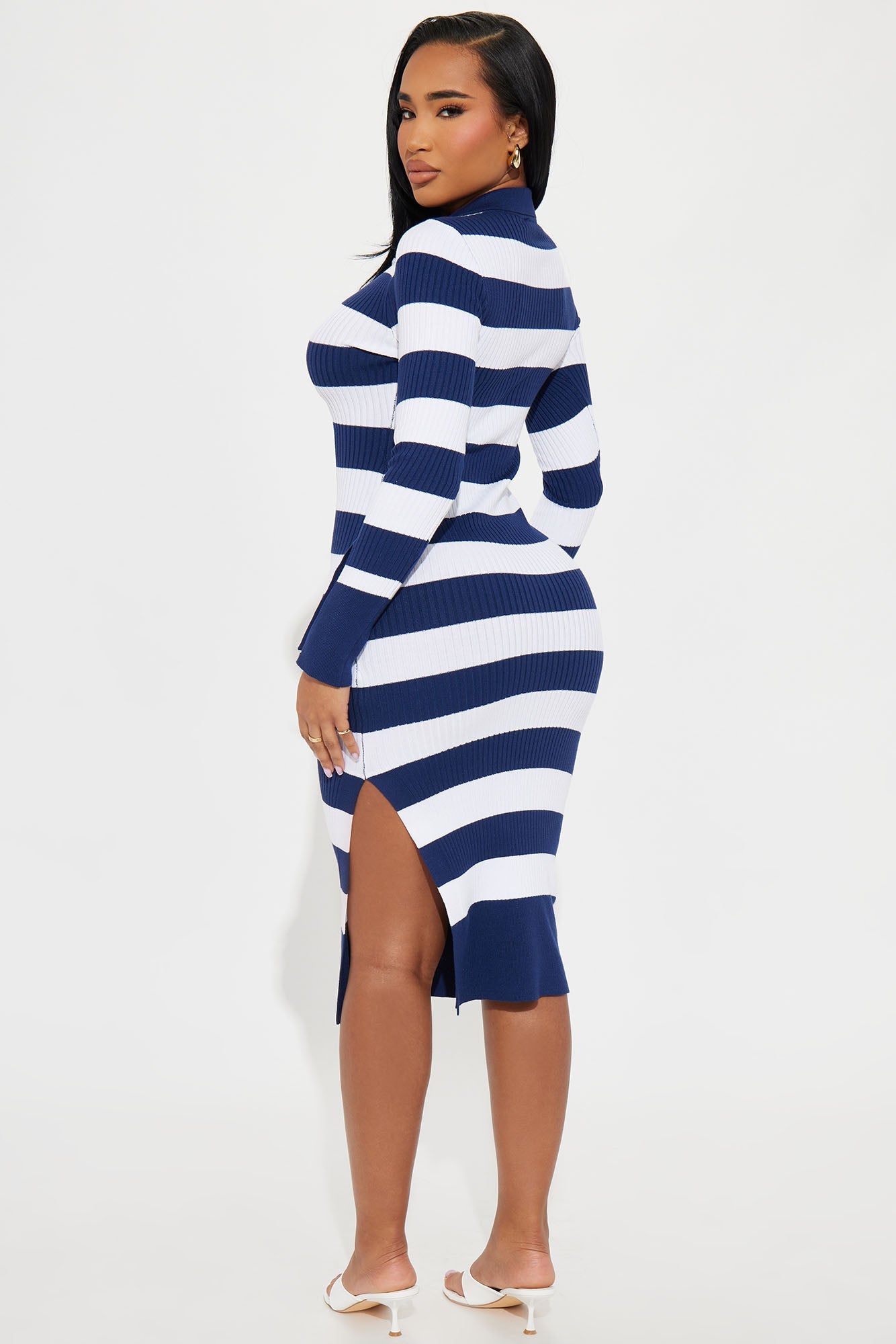 Marlene Sweater Midi Dress - Navy/combo