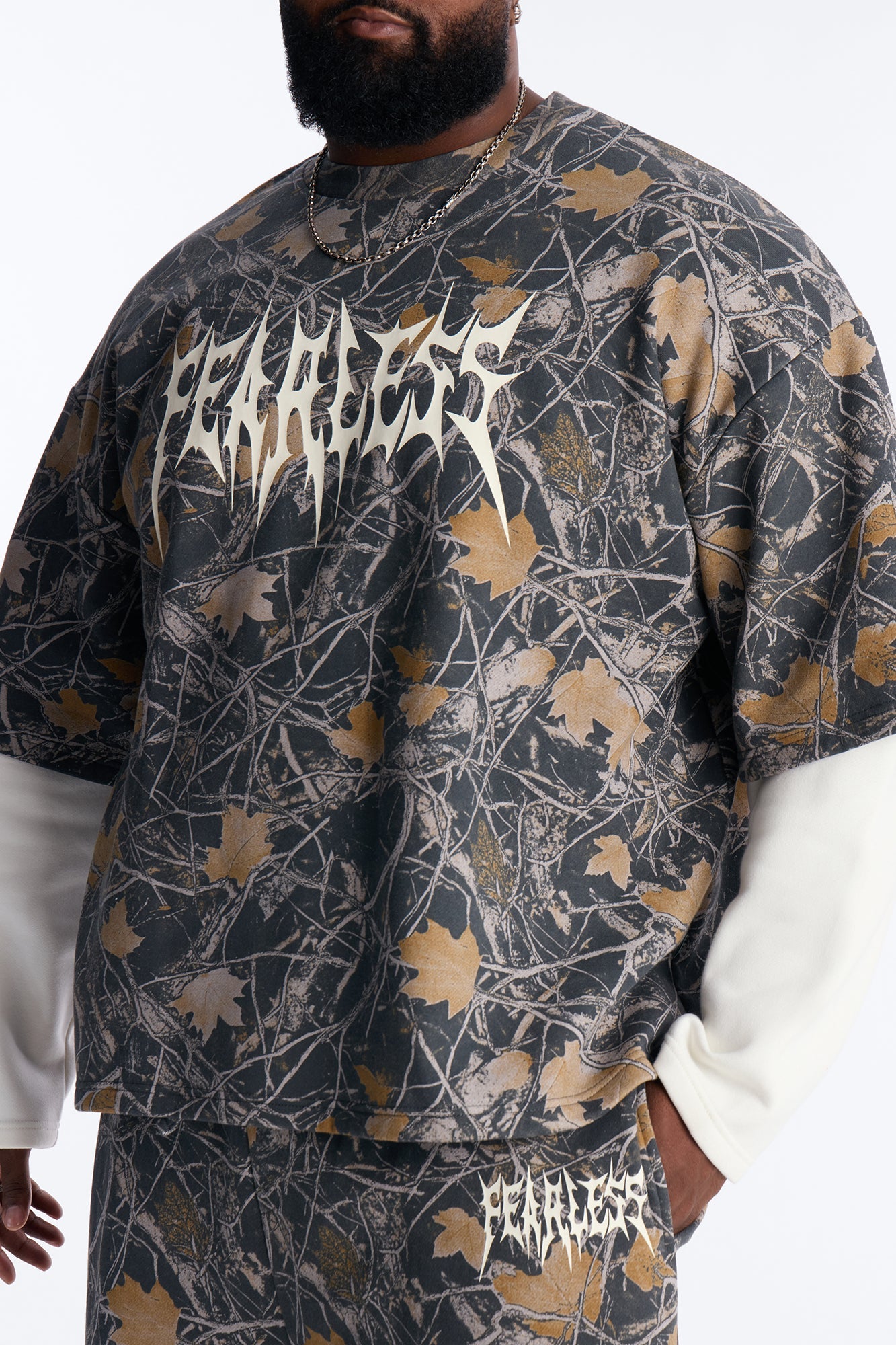 Fearless Camo Twofer Sweatshirt - Camouflage