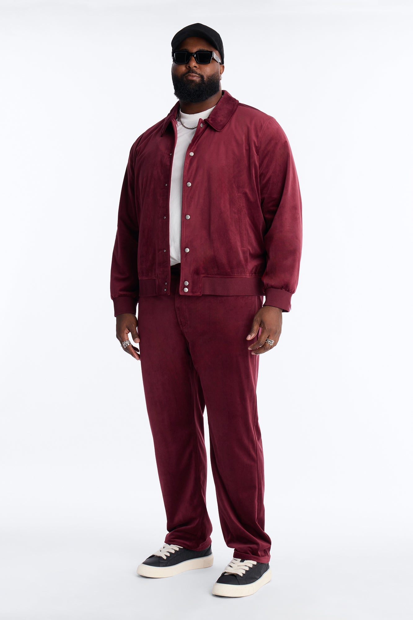 Concrete Rose Textured Bomber Jacket - Burgundy