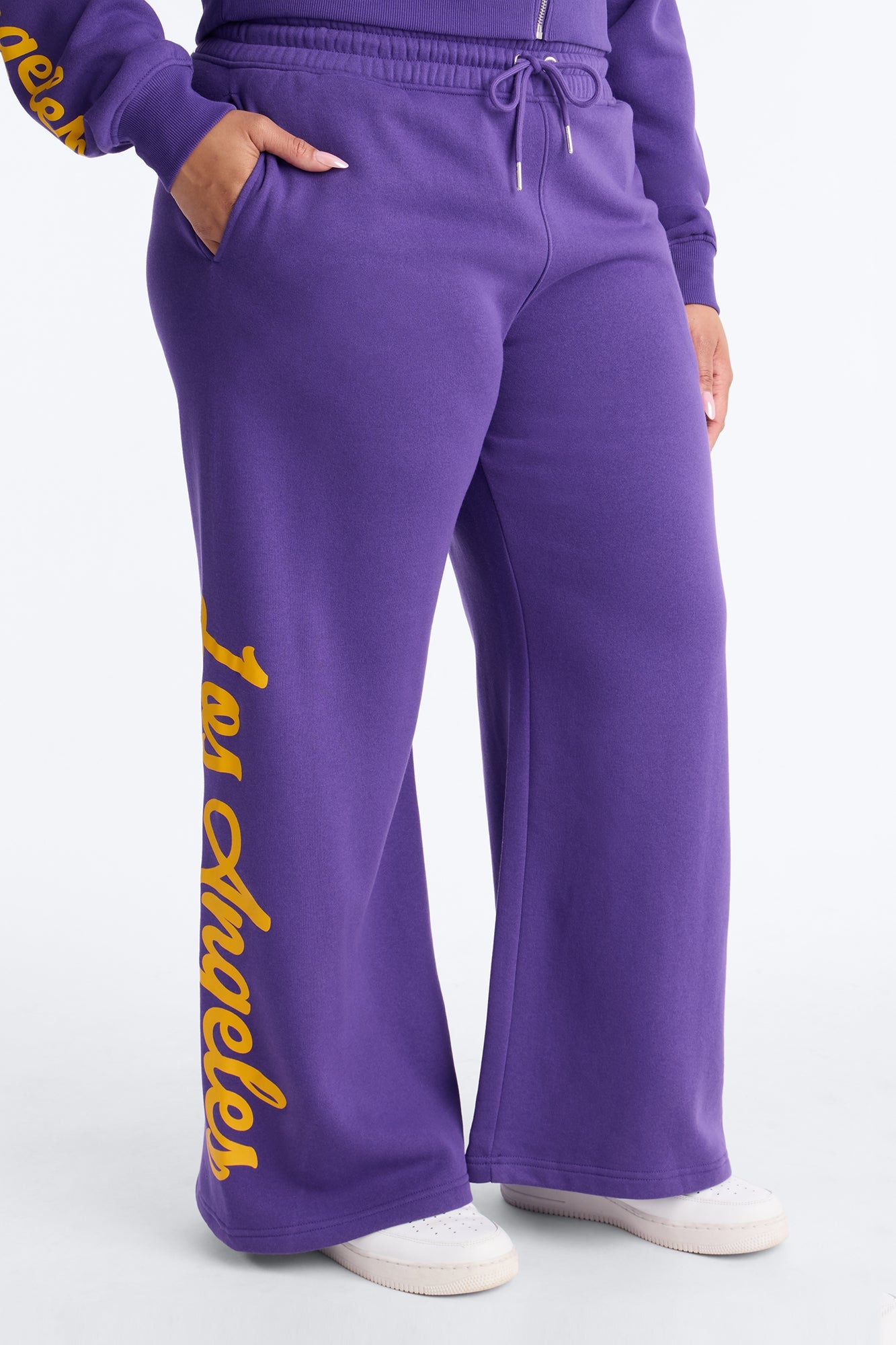 NBA LA Lakers Fleece Wide Leg Pants - Purple