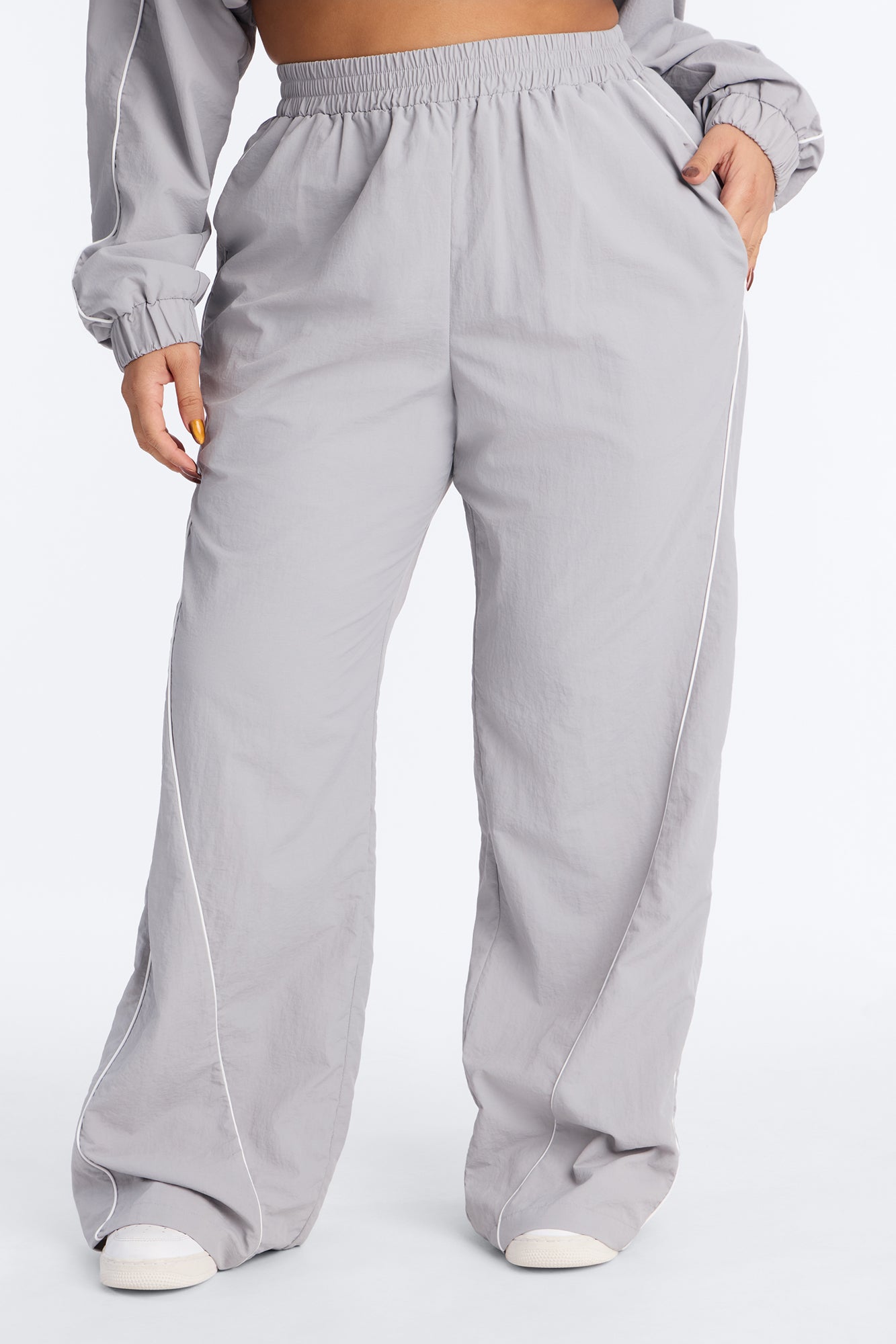 Around The Track Windbreaker Track Pants - Grey/combo