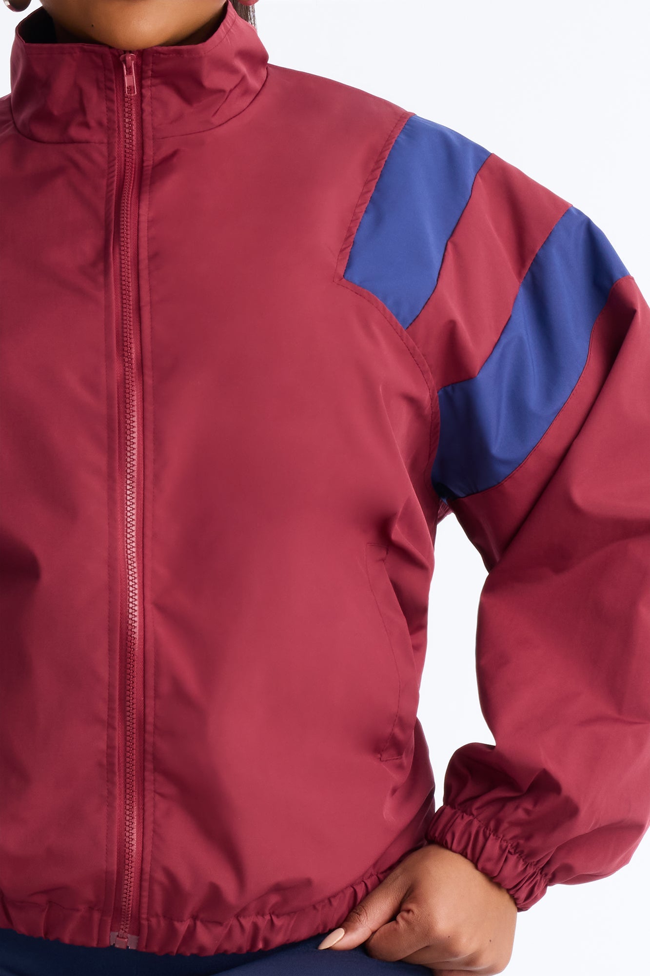 Always On The Move Windbreaker - Burgundy/combo