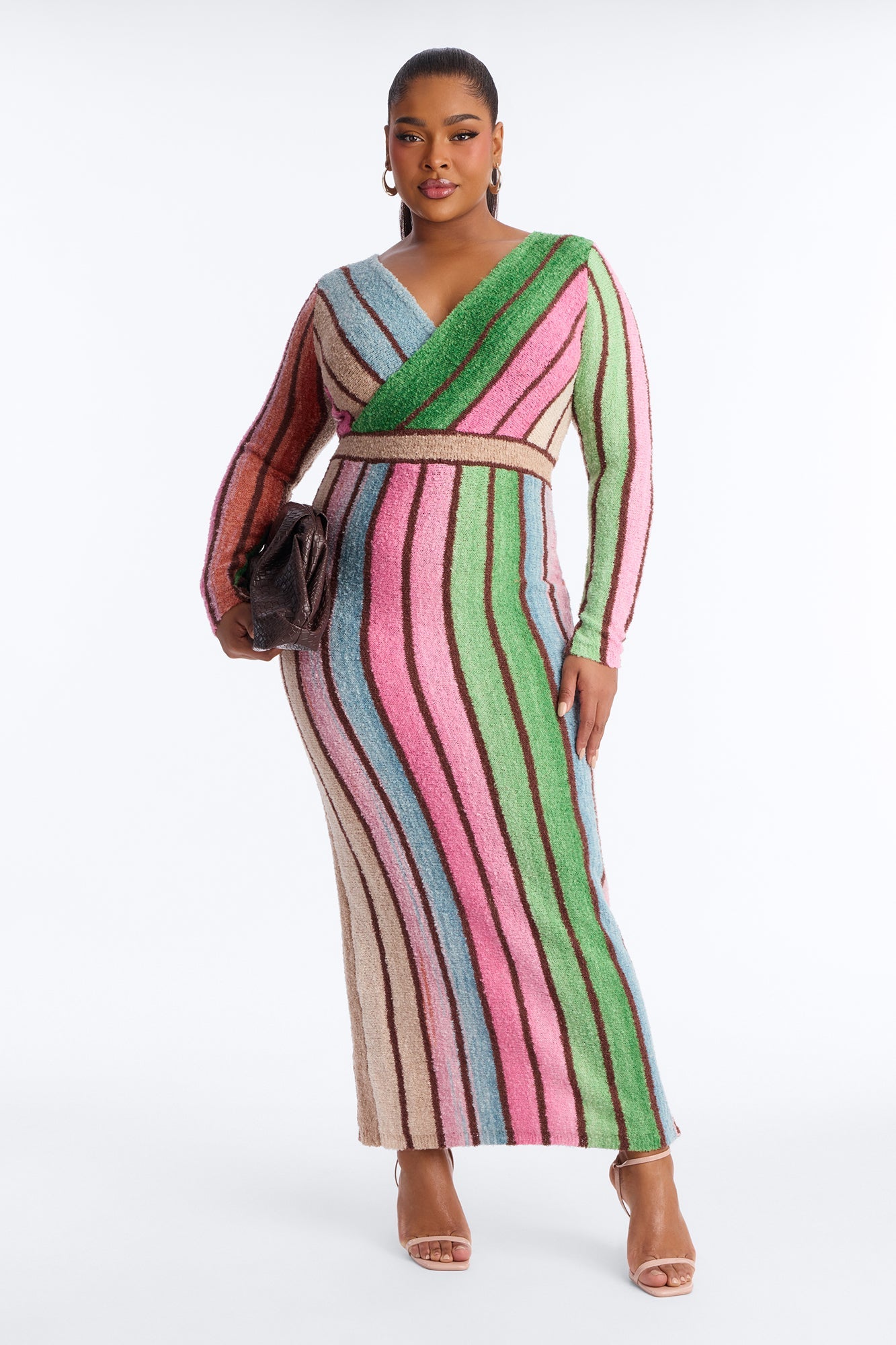Keepin Cozy Sweater Maxi Dress - Multi Color