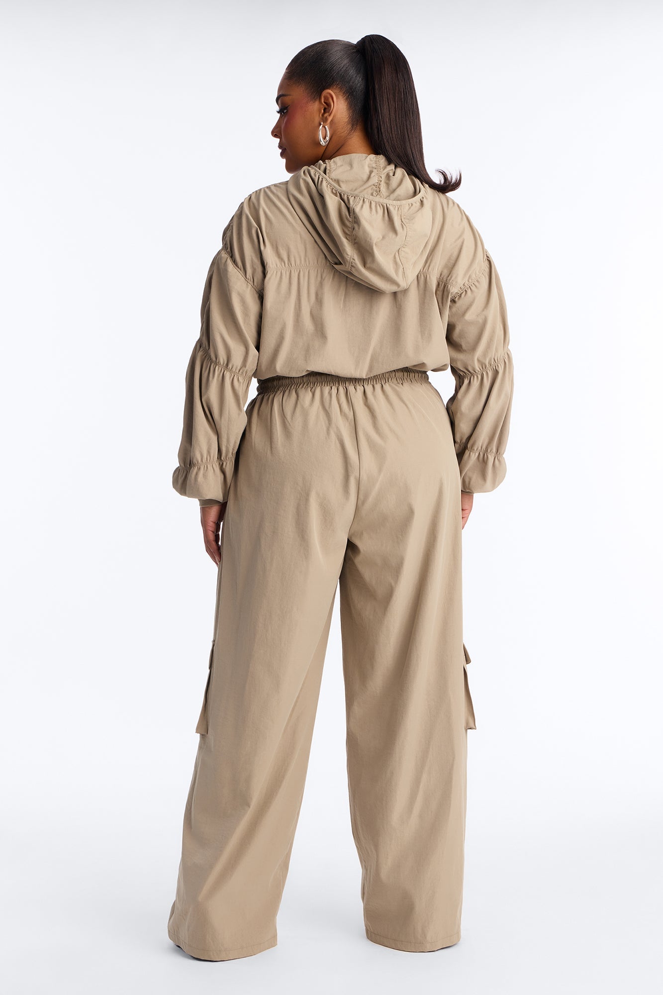 Amelia Hooded Cargo Jumpsuit - Olive
