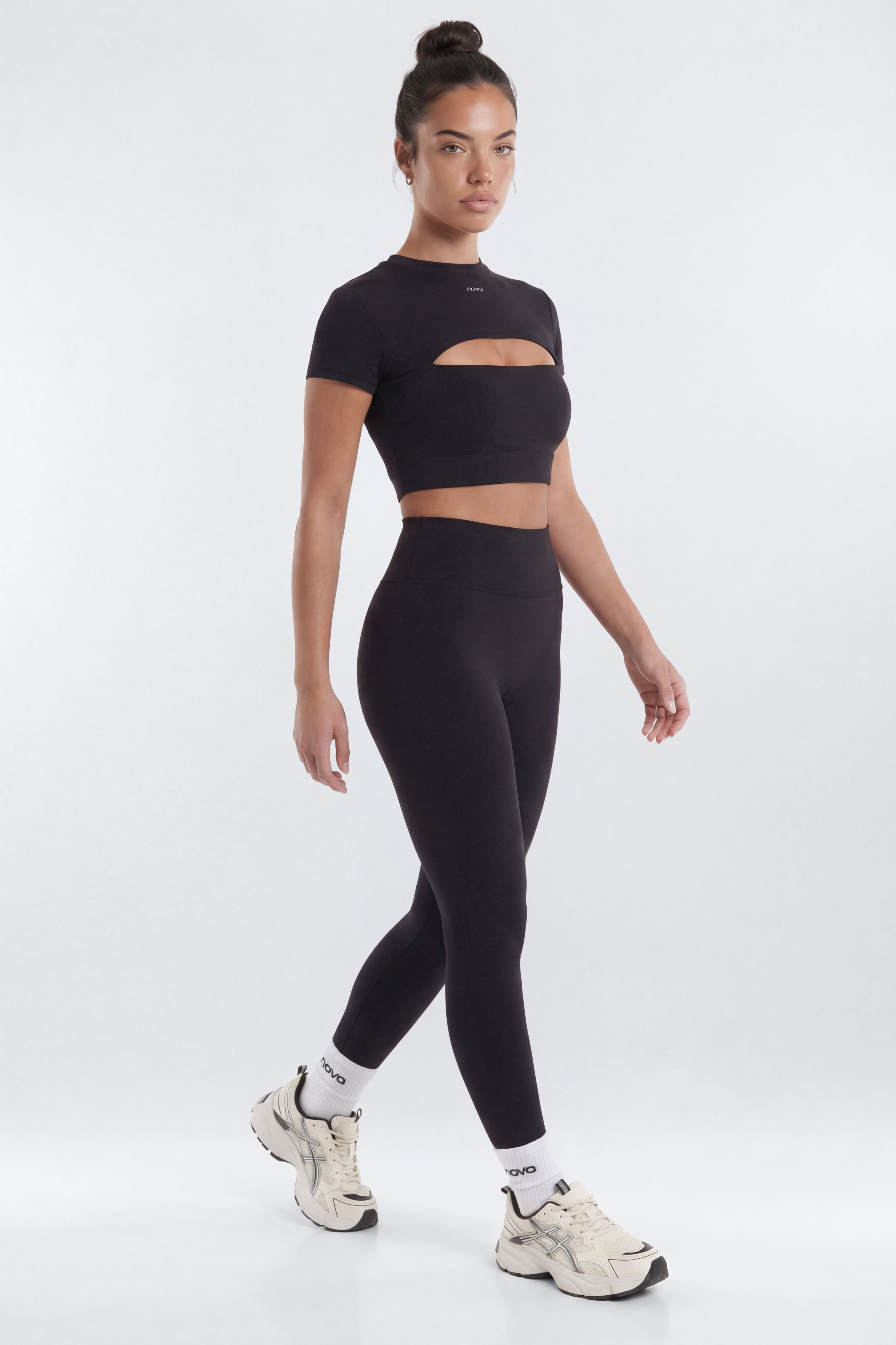 ProStretch™ Cut Out Short Sleeve Sports Top - Black