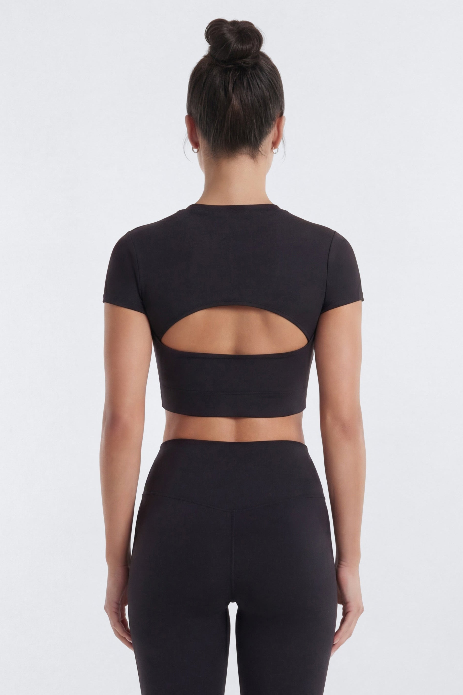 ProStretch™ Cut Out Short Sleeve Sports Top - Black