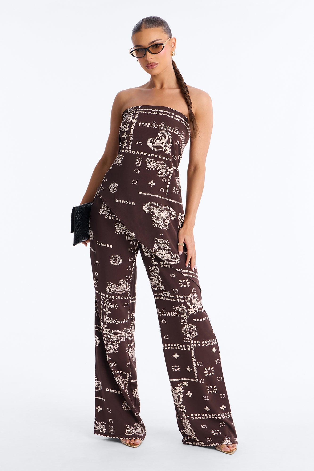 Perfect Instincts Bandana Pant Set - Brown