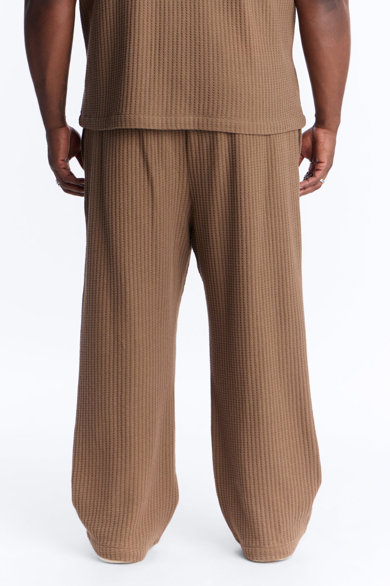 Baggy London Fog Textured Pant - Brown