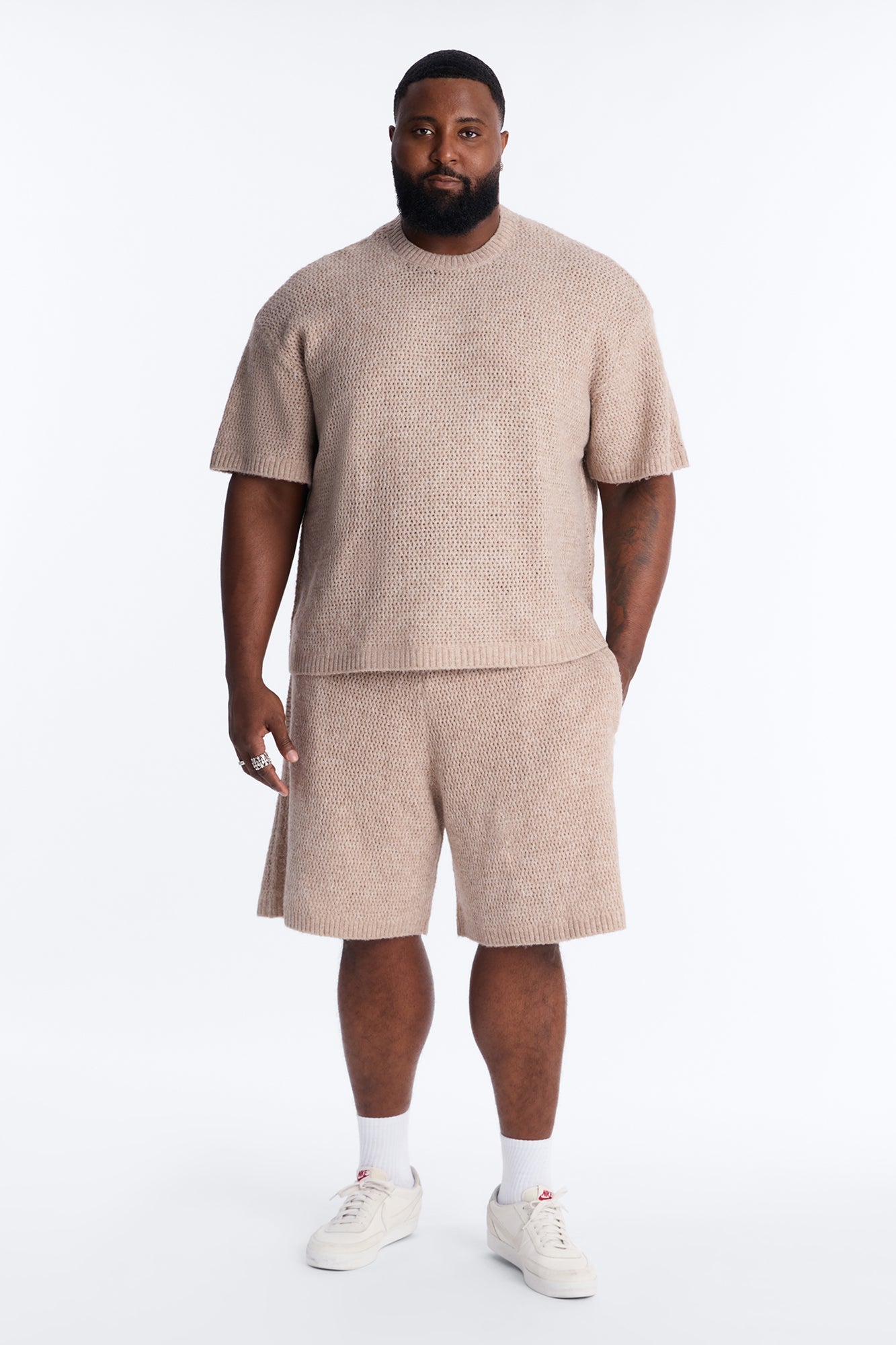 Relaxed Venice Sweater Short - Stone