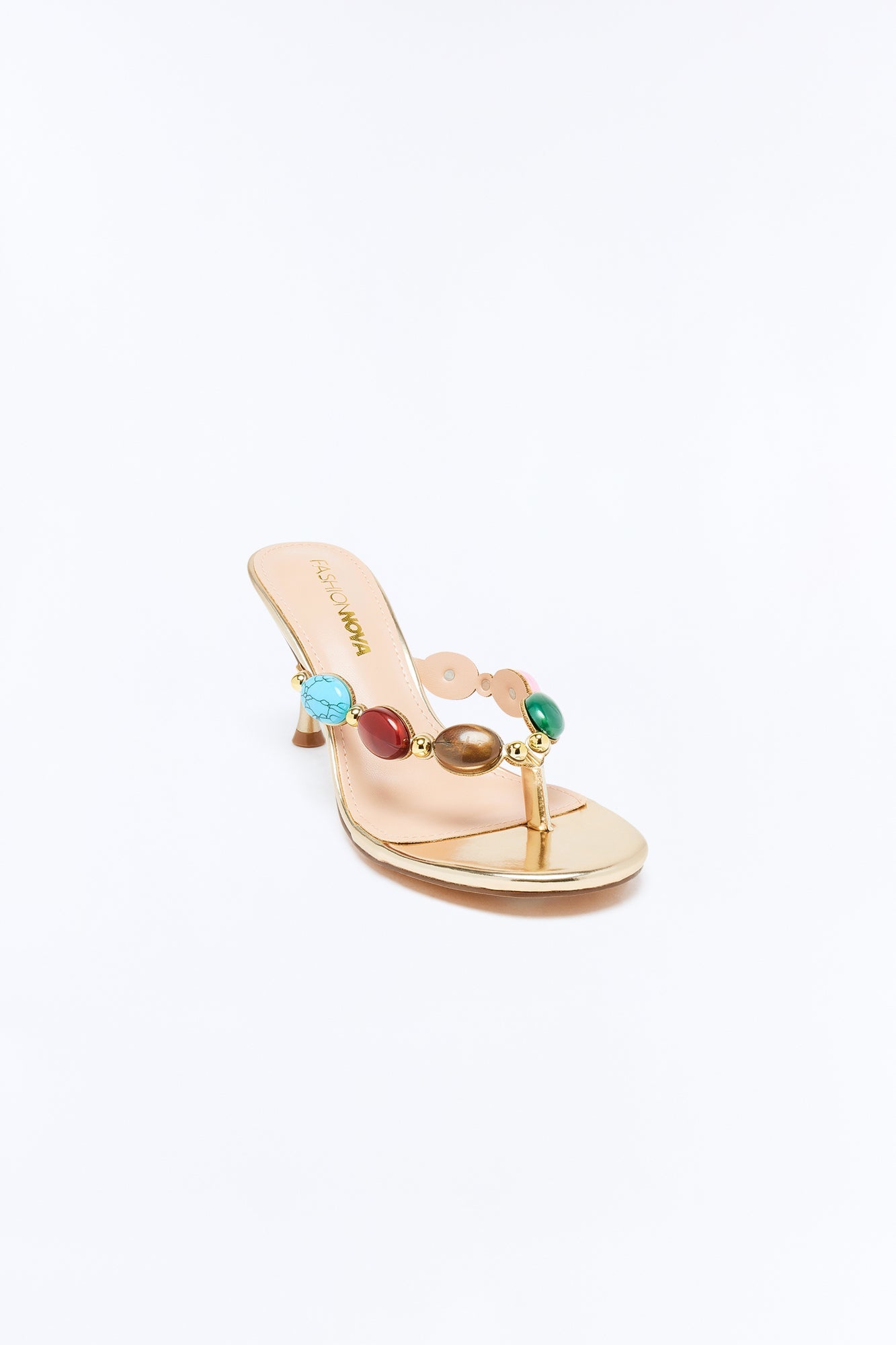 Bay Stone Thong Heels - Gold