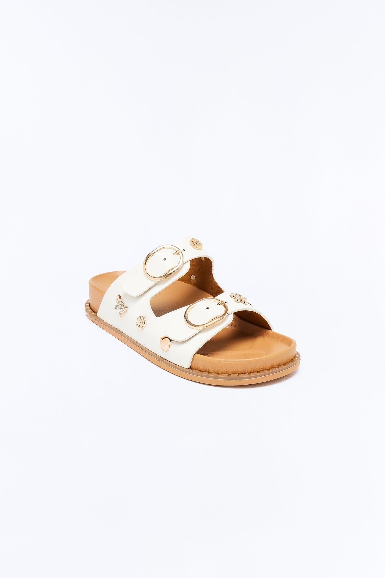 Dara Charm Slides - White
