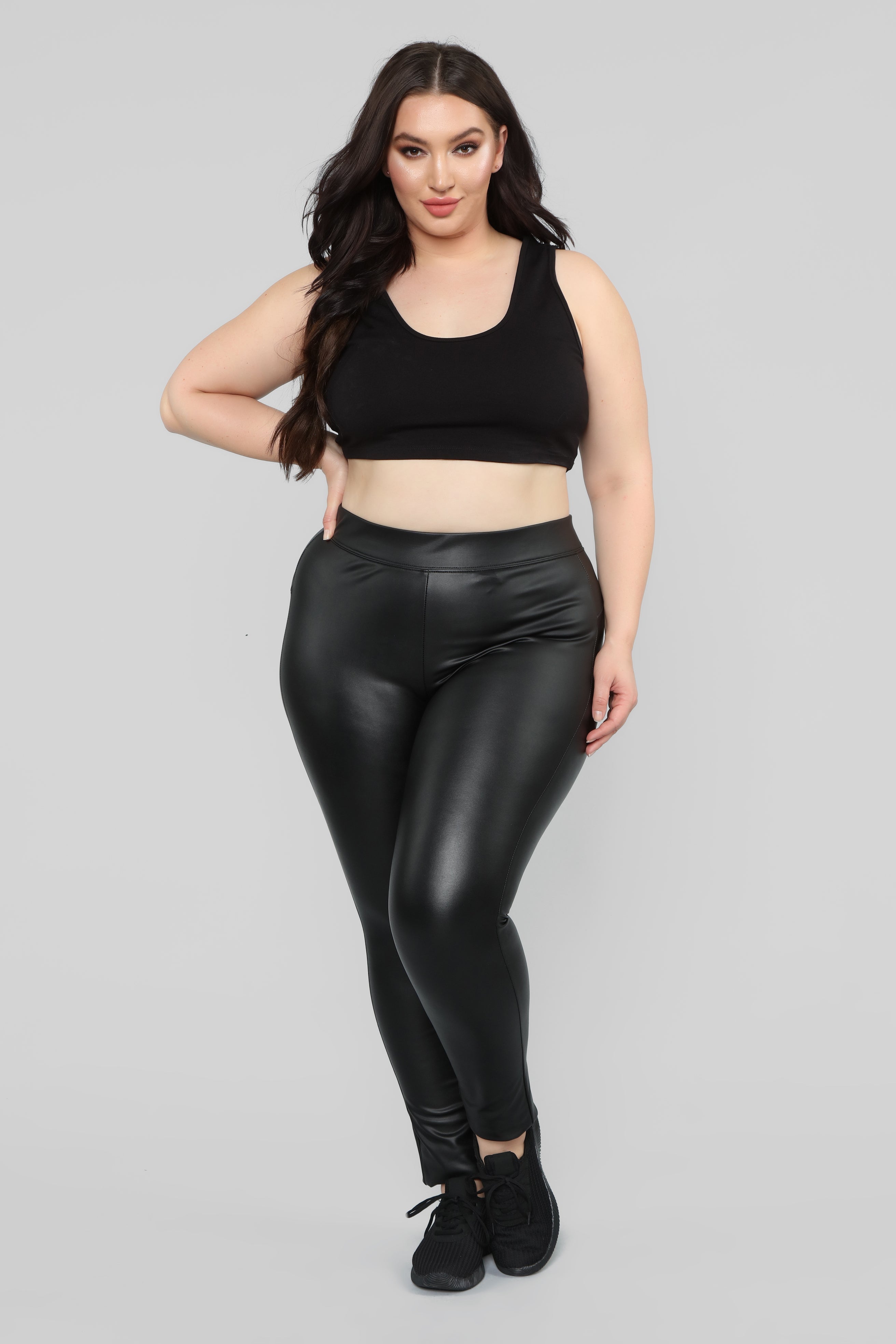 Liliana Faux Leather Leggings - Black