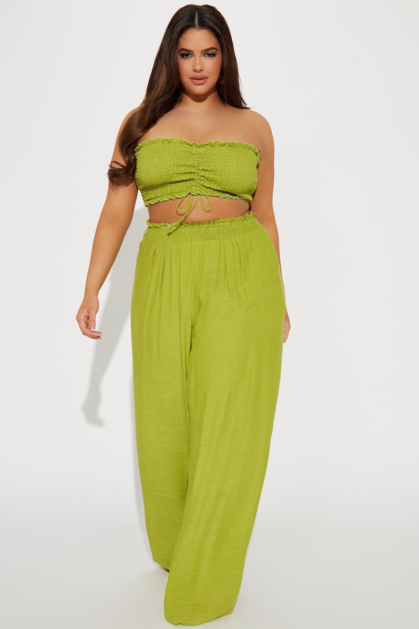 Vacation Time Pant Set - Chartreuse