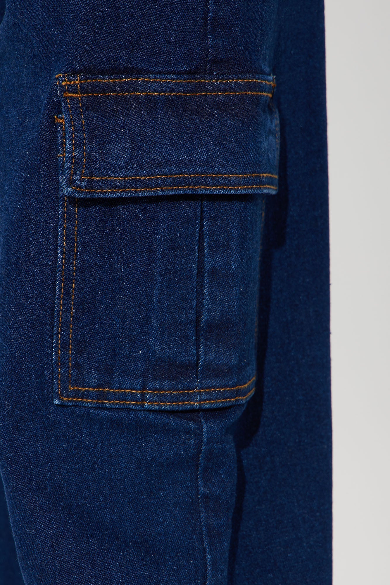 Mini The Wide Leg Cargo Pant - Rinse Blue Wash