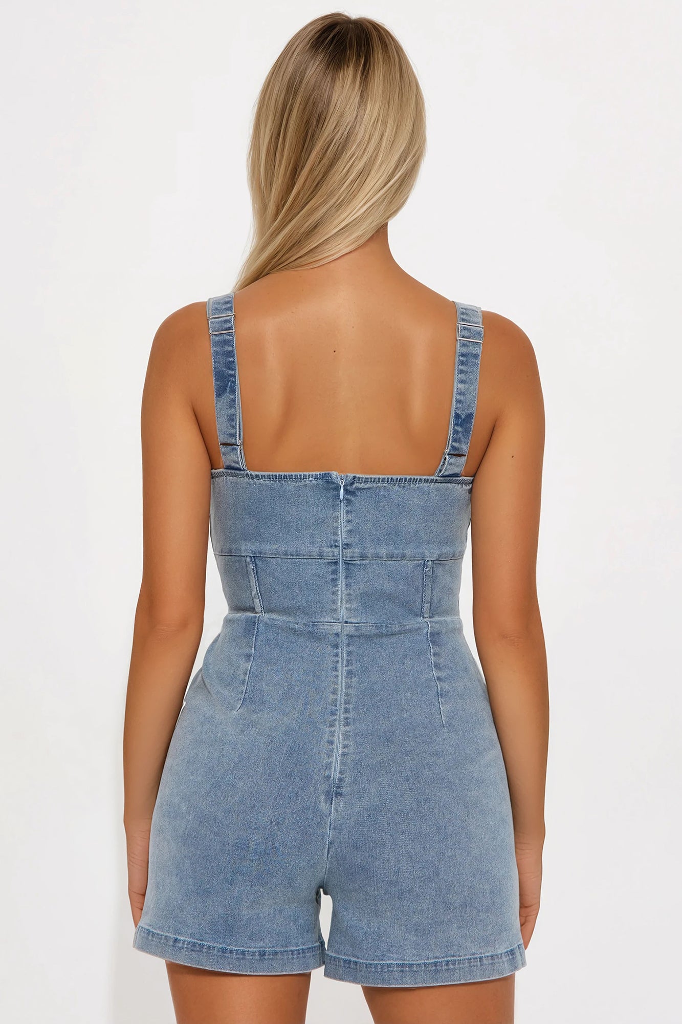 Very Cutesy Denim Romper - Medium Wash