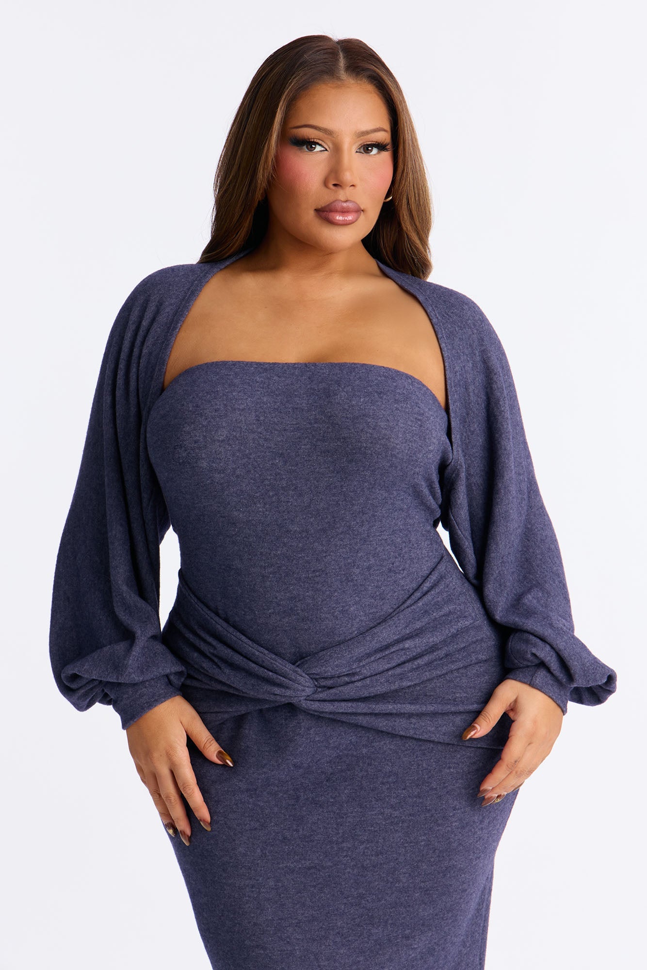 Witney Bolero Maxi Dress - Navy