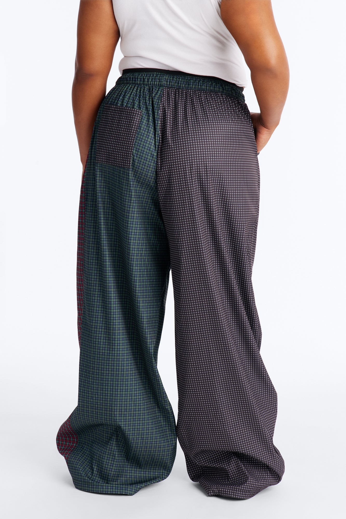 Chill But Killer Mixed Plaid Windbreaker Pant 33″ - Grey/combo