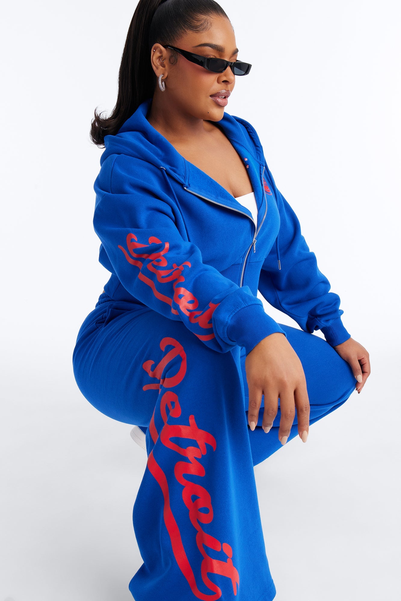 NBA Detroit Pistons Fleece Wide Leg Pants - Royal